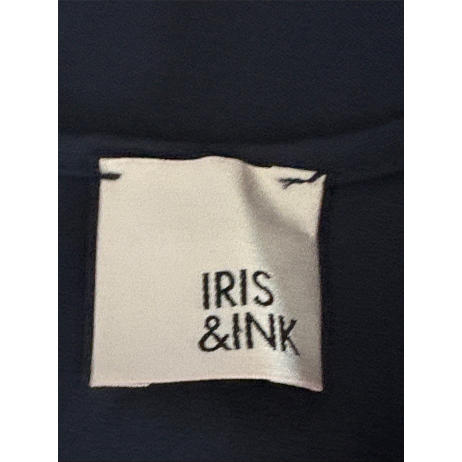 Iris & Ink Navy Flutter Sleeve Tie Waist Midi Dress Size 10 Made in Italy