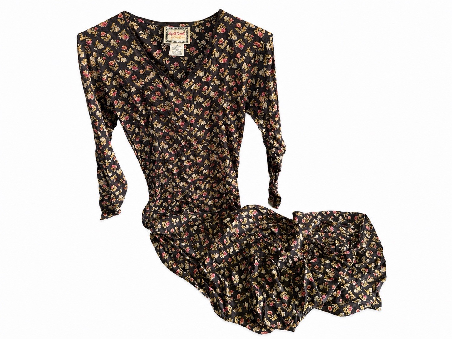 April Cornell Vintage Floral Small Dress With Tie Back