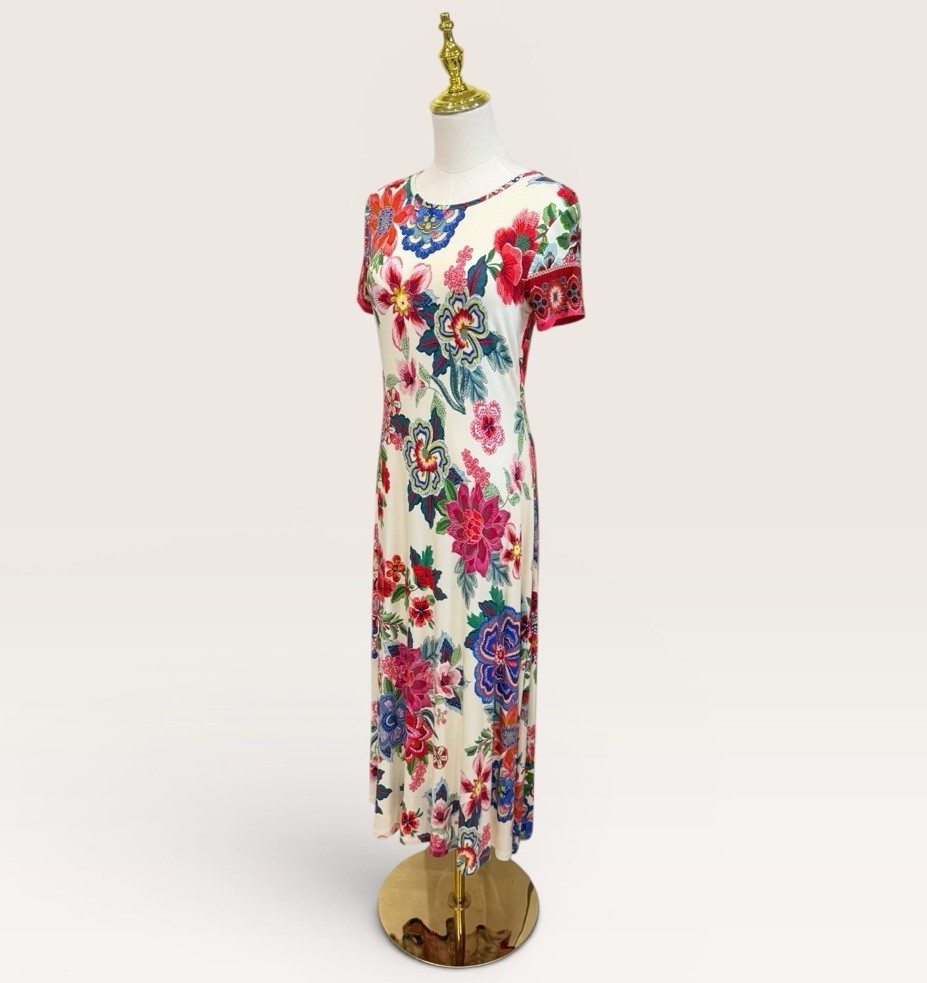 Johnny Was XS The Janie Favorite Cap Sleeve Midi Dress Kallie Scarf NWT White
