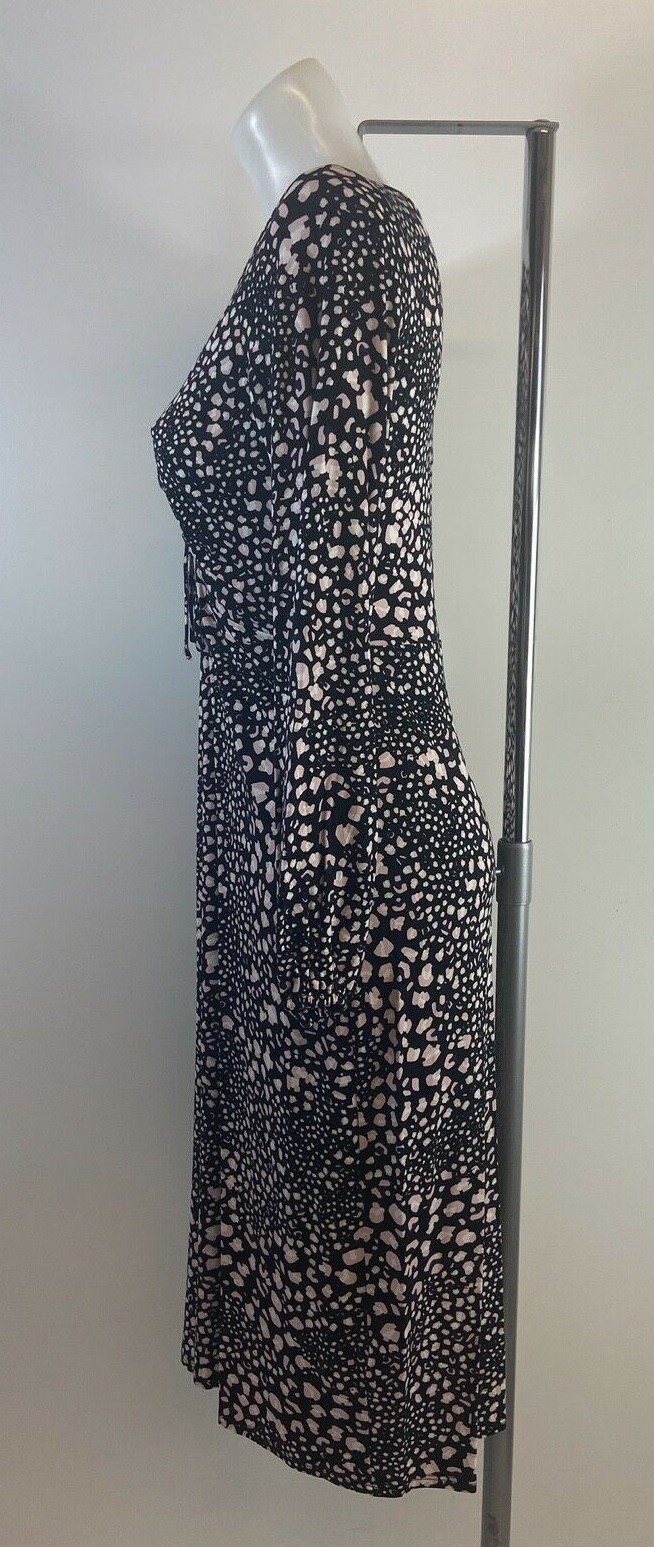 Ladies Ex Wallis Black Animal Print Dress Size 8 10 12 14 16 18 20