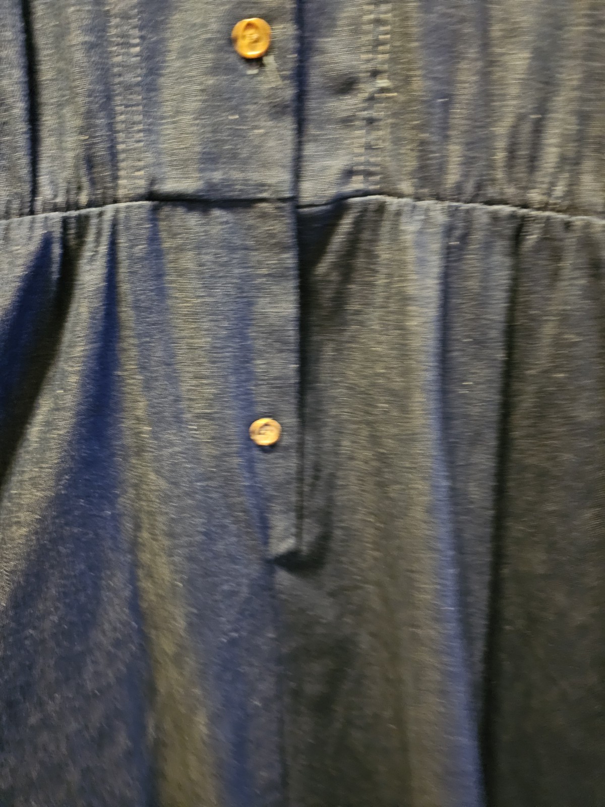 Vintage “EJM Petites” Denim Button Down Collared Dress Size 4, Denim Dress