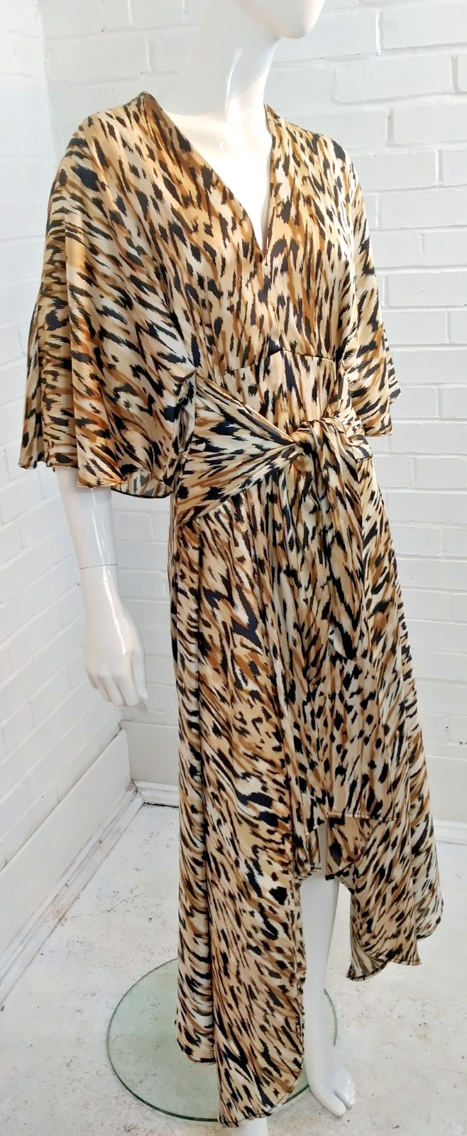 Jeff Gallano Paris BNWT Size 3 UK 10/12 Ladies Leopard Print Dress Kimono Style