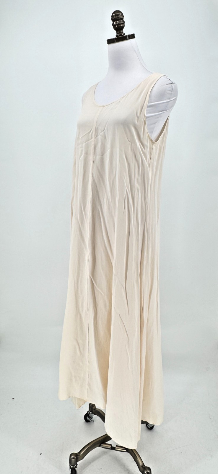 ICE Los Angeles Ivory Cream Boho Minimalist Sleeveless Long Maxi Dress
