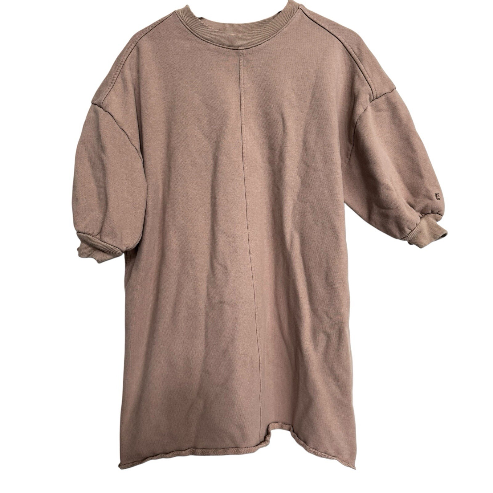 Everlane Women The Classic French Terry Sweatshirt Dress Sz M Pink Short Sleeve