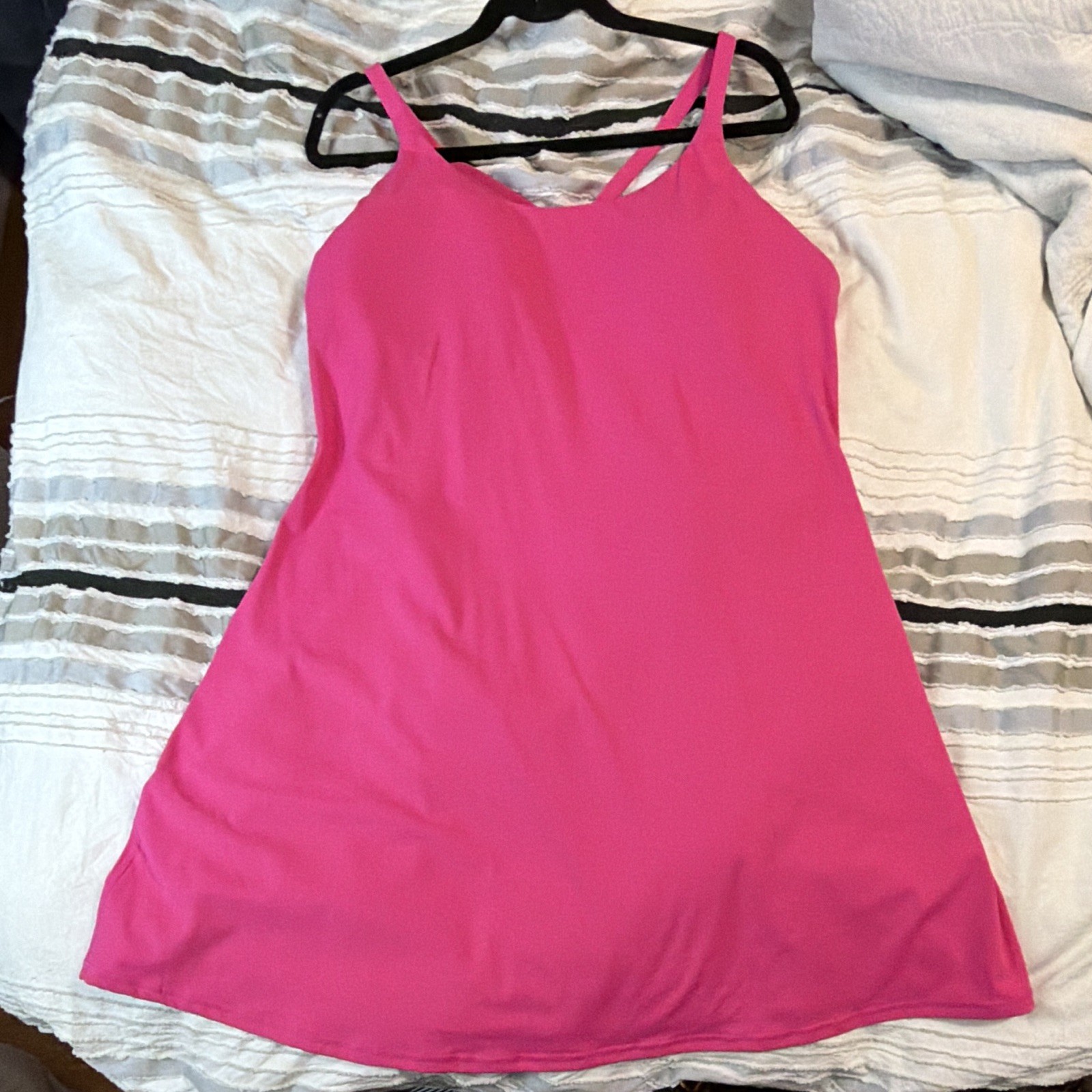 Halara Softlyzero Plush Pink Tall XL easy Peezy dress One-Piece Built-in Bra
