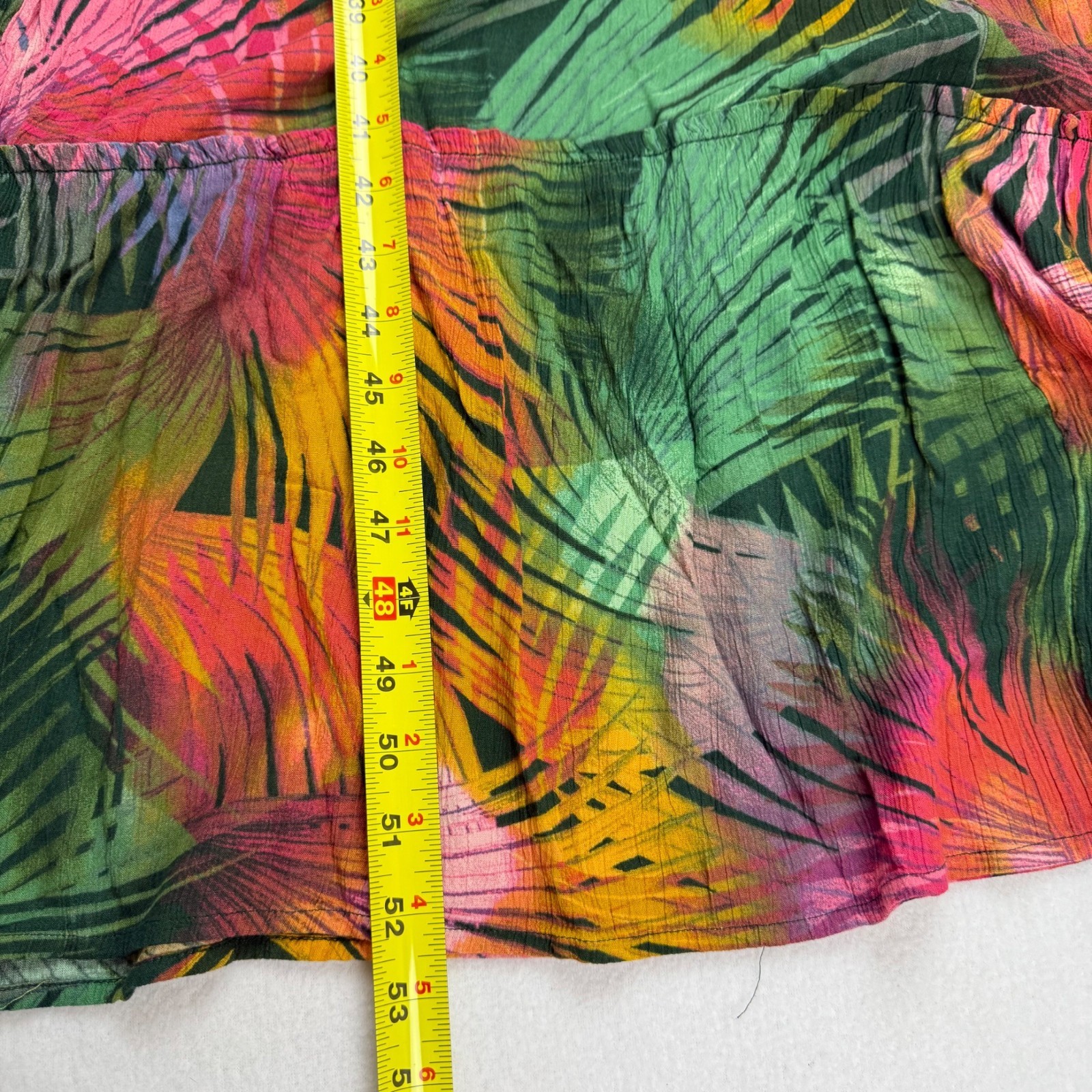 Terra & Sky Summer Tropical Green Pink Maxi Dress 2X 20W-22W Off Shoulder NWT