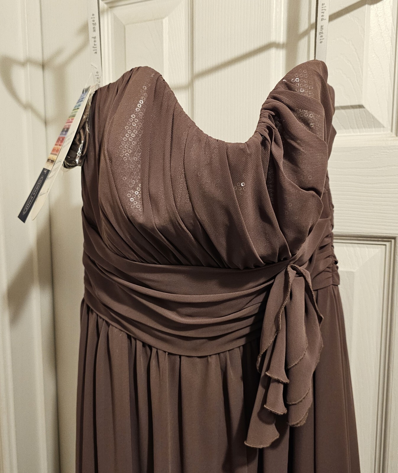 NEW Alfred Angelo Size 10 Evening Dress Formal Gown Bridesmaid Strapless Mocha