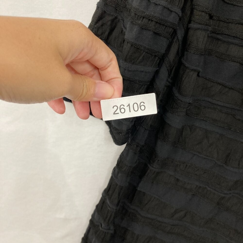 Cut Loose size Small Black Mesh Striped Artsy Abstract Lagenlook Dress/Tunic