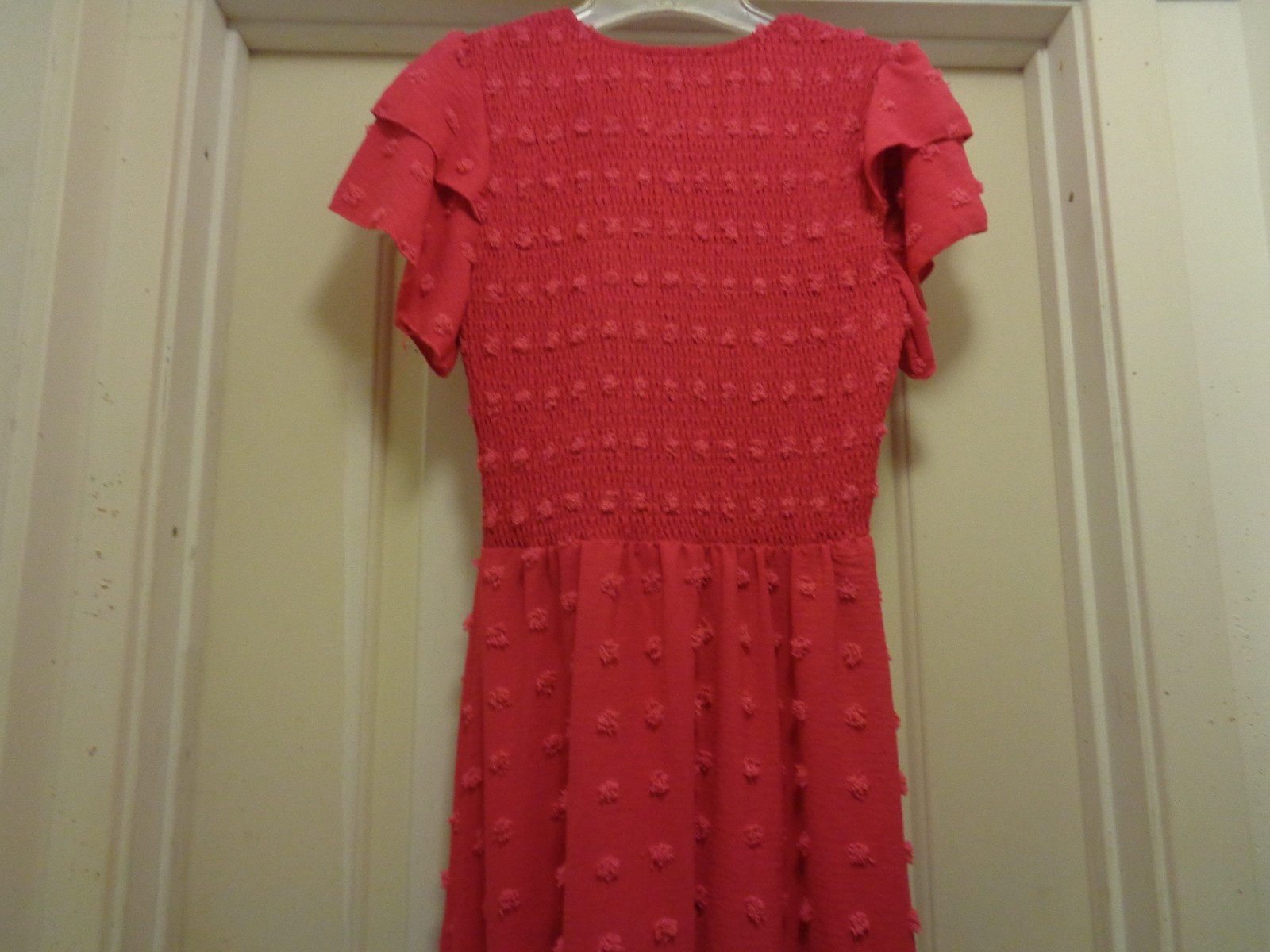 Hot Pink Textures Nubby Romantic Ruffles Midi Dress By Fashion S