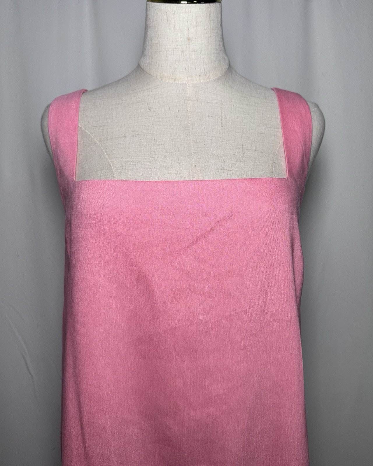 Antonio Melani Mini Dress Shift XL Sleeveless Linen Blend Pink Pockets $159