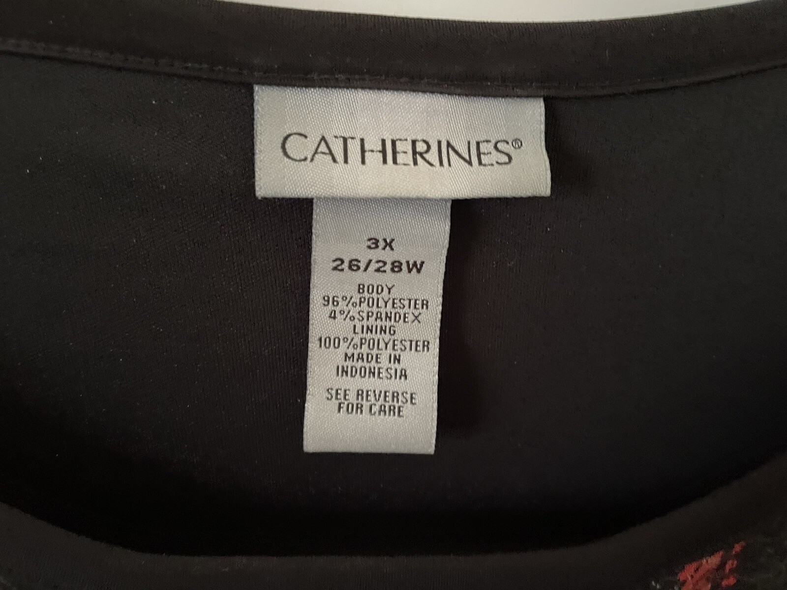 Catherine’s Plus 3X Black And Rust Short Sleeved Long Dress, EUC