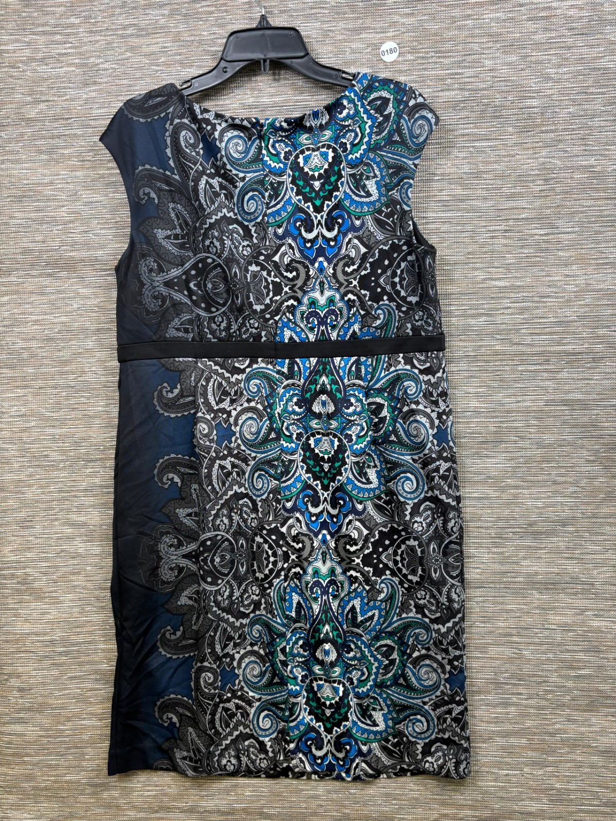 Chico’s Ombre Paisley Kelly Sheath Dress Womens Size 2 US L Carbon Blue NEW