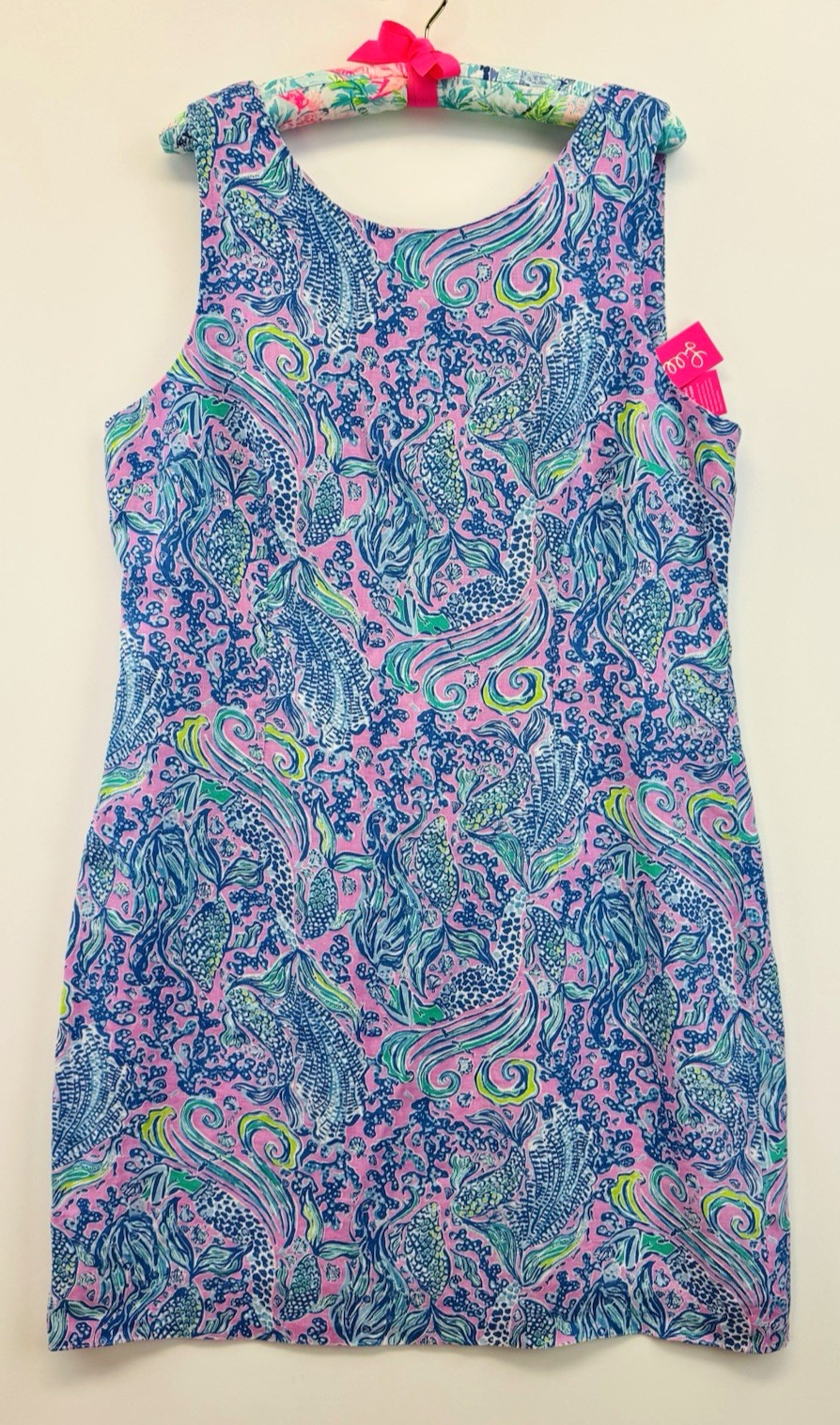 Lilly Pulitzer Maurina Linen Shift Dress WE MERMAID IT Lilac Rose Sz 16 $188 NWT