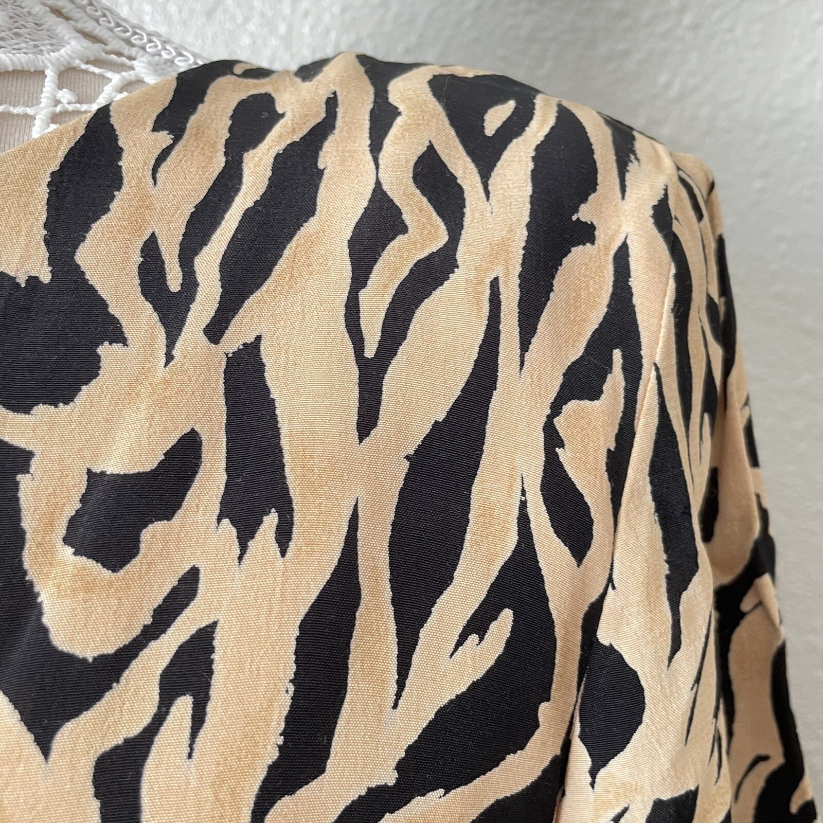 Lois Snyder Dani Max Tiger Office Evening Maxi Dress 90s 80s Vintage Modest 12