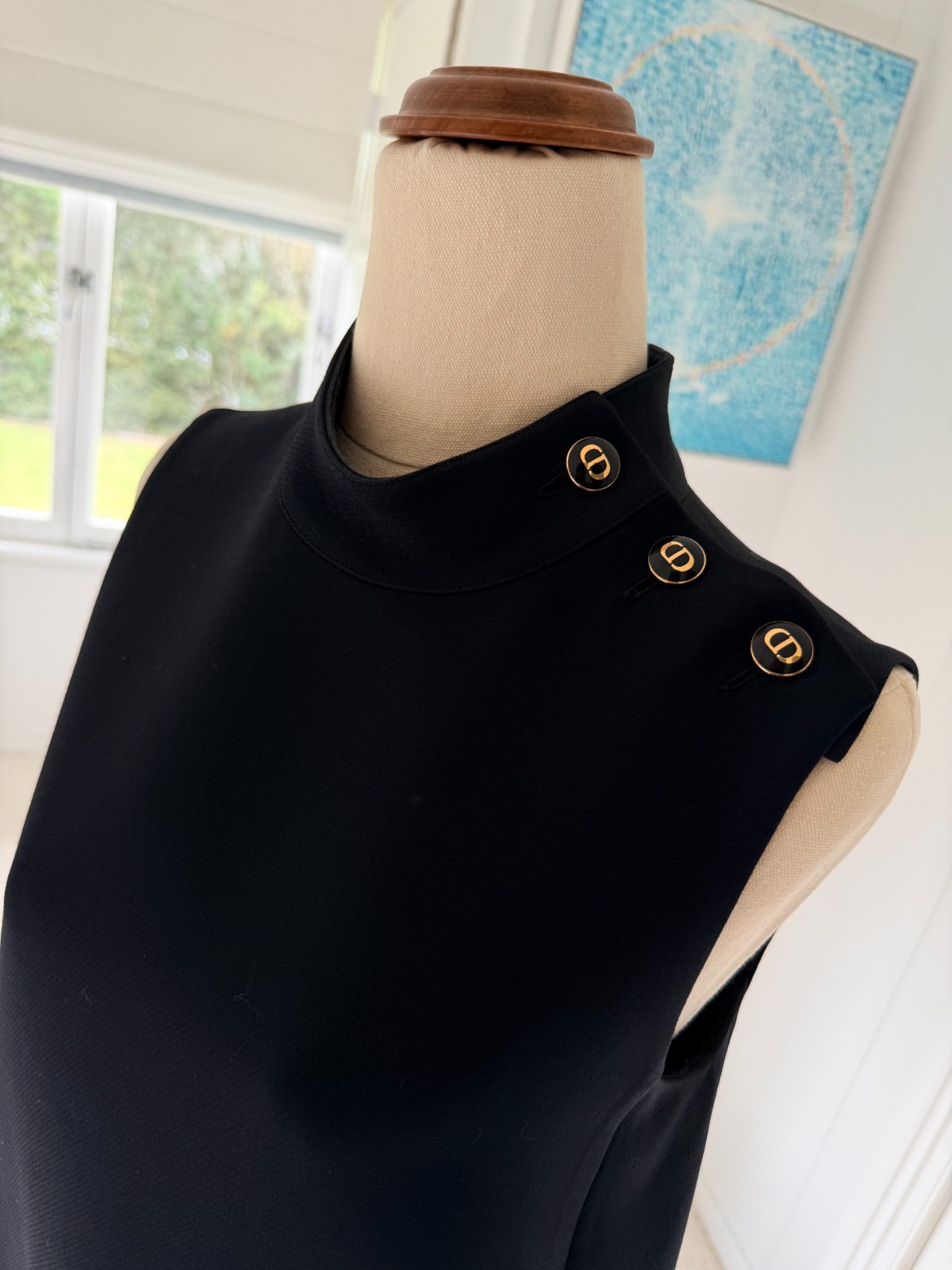 Christian Dior Black High neck Sleeveless Dress – CD Buttons