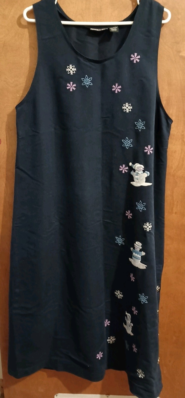 Fashion Classics Size XL Sleeveless Dress/ Jumper Holiday Winter Snowmen