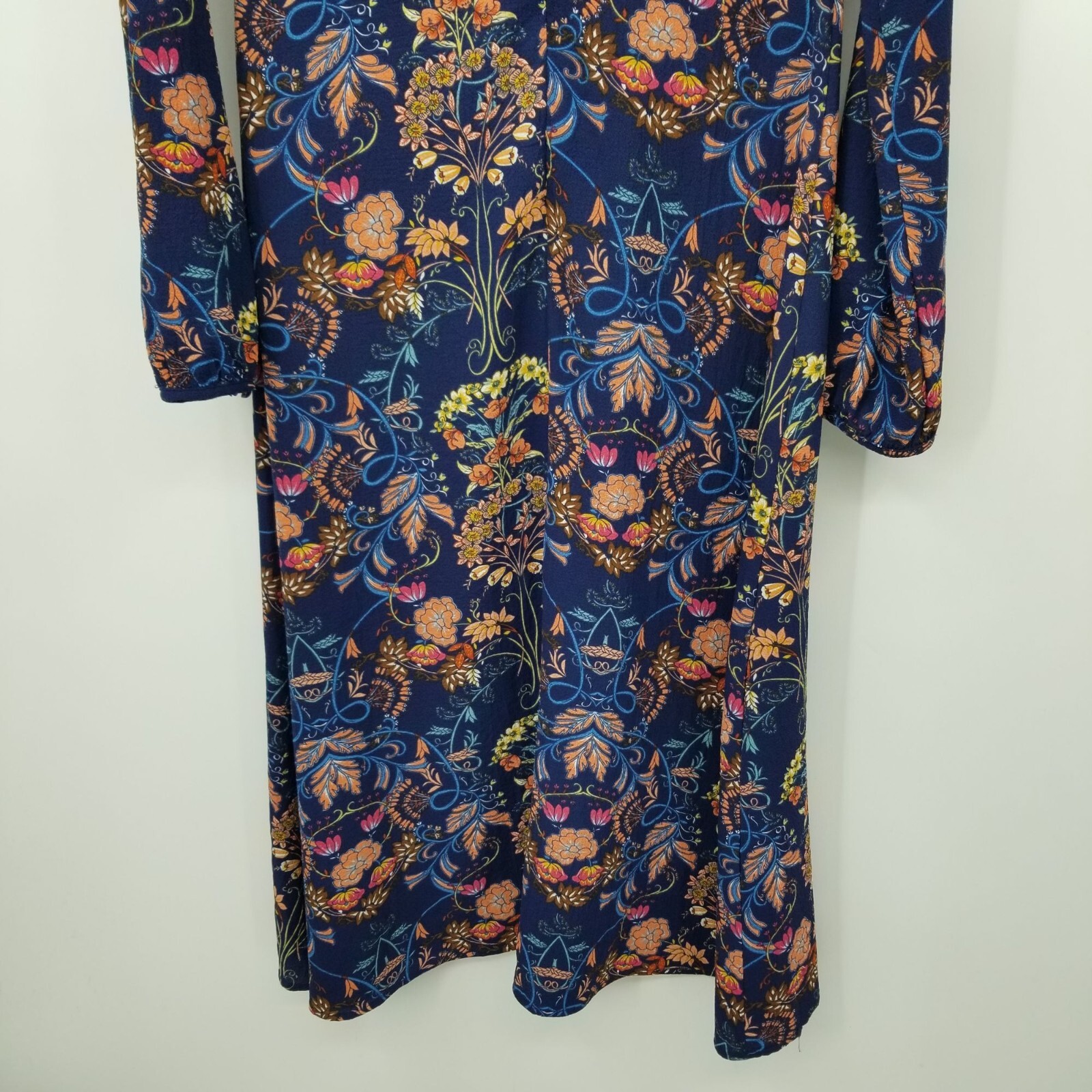 I. Madeline Long Sleeved A Line Midi Length Floral Dress Size Small