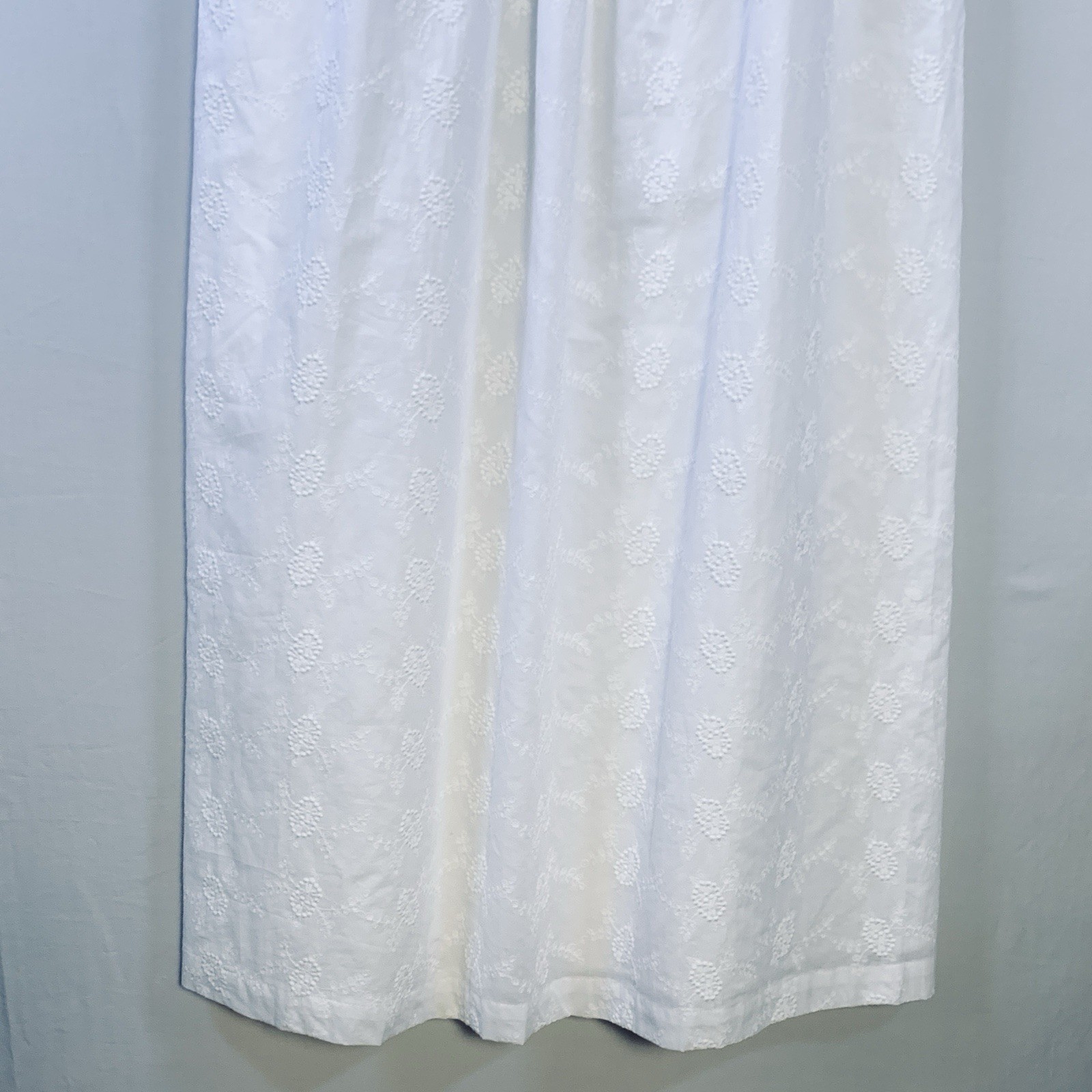 Lost + Wander size Large Smocked 100% Cotton Bow Strap Dress Embossed Print NWT