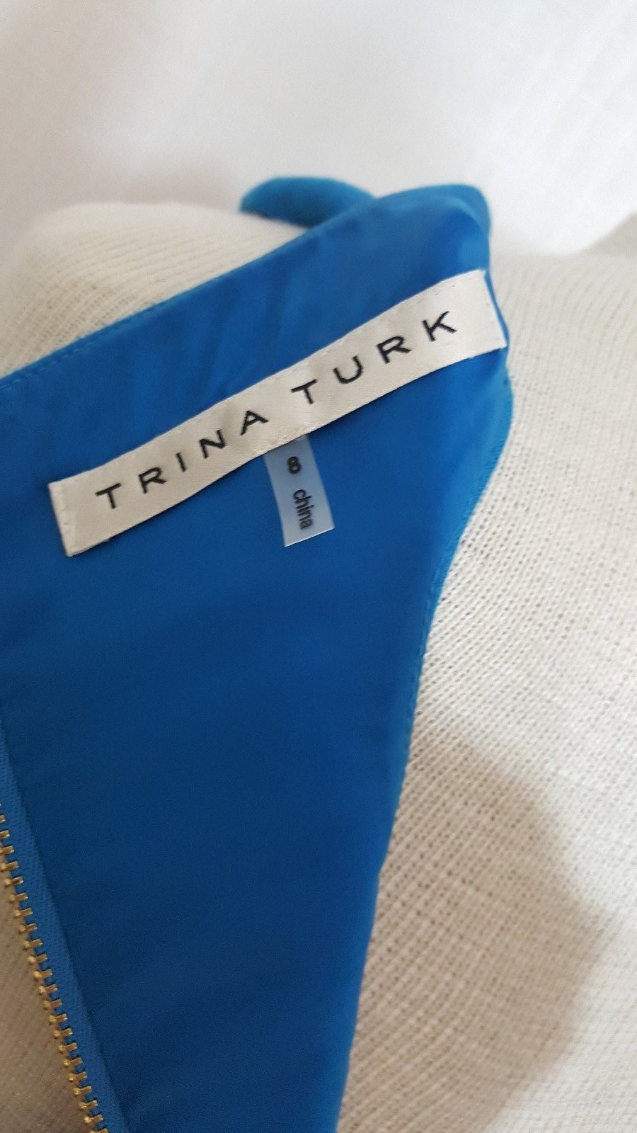 Trina Turk Robyn Blue Cocktail Sheath Dress Racerback Sleeveless Sz 8 NWT $278