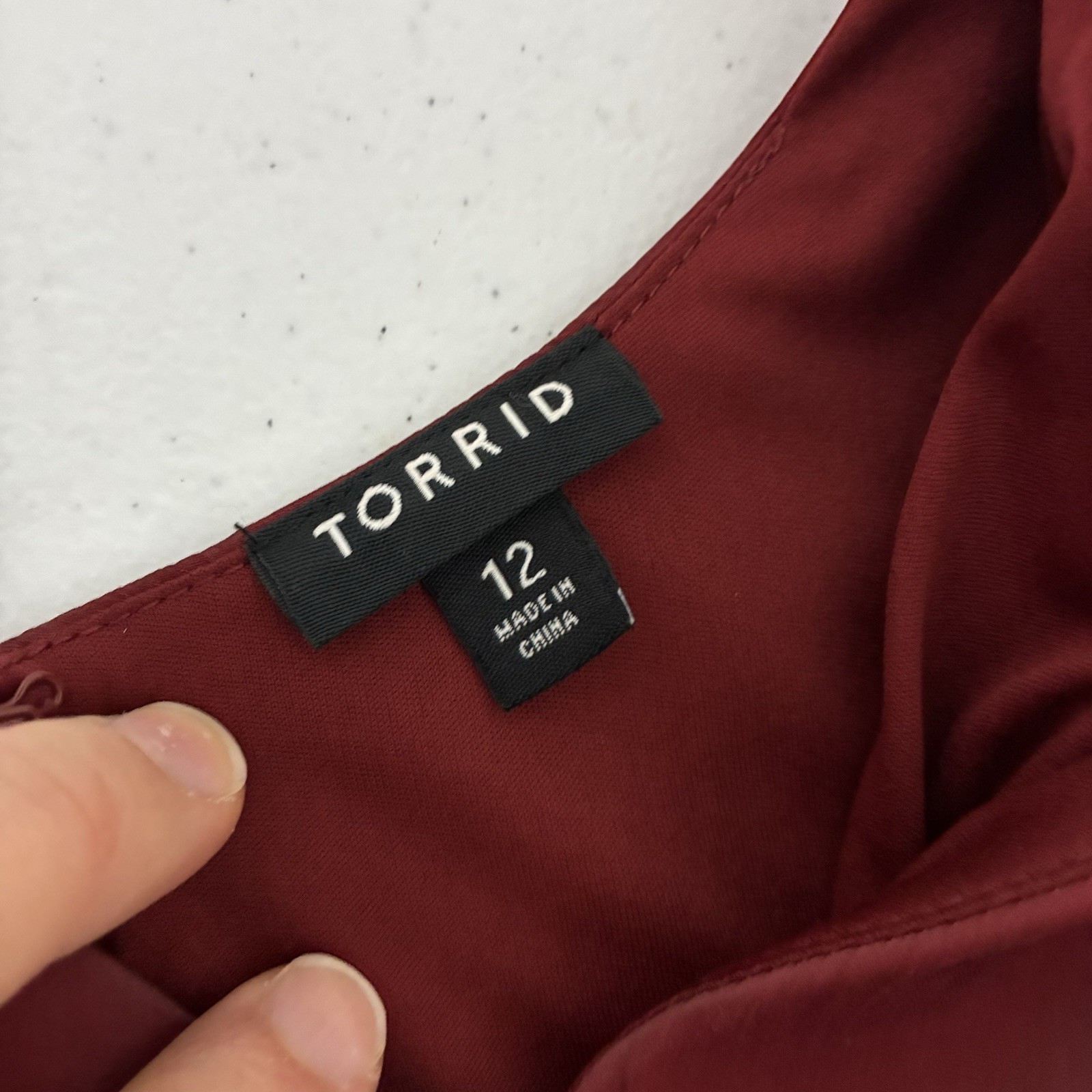 Torrid Dark Red Pleated Fit & Flare Dress 12 Mini V-Neck Spaghetti Strap
