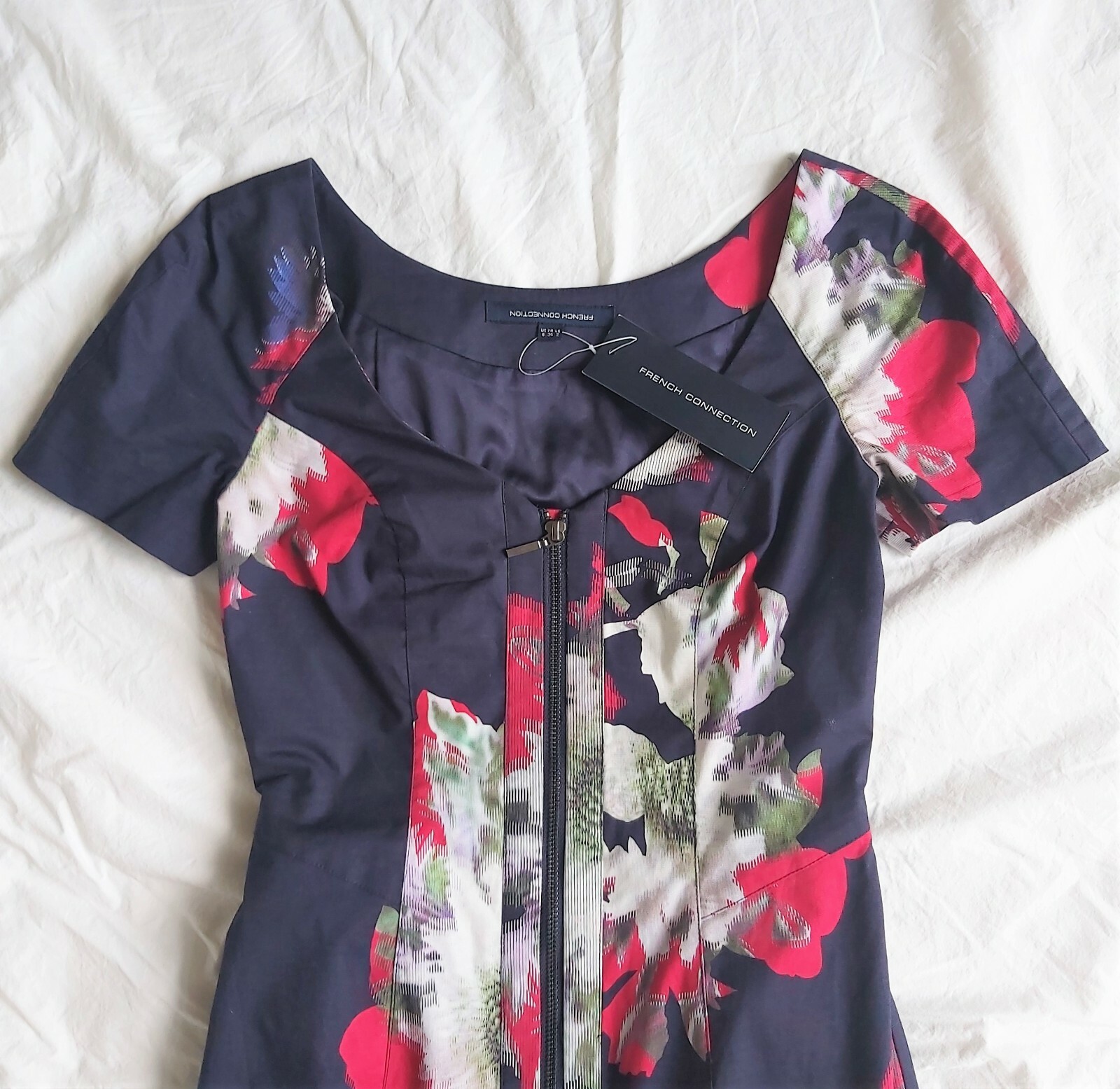 French Connection BNWT zip front wiggle pencil bodycon dress UK 6 US 2 Cost £130