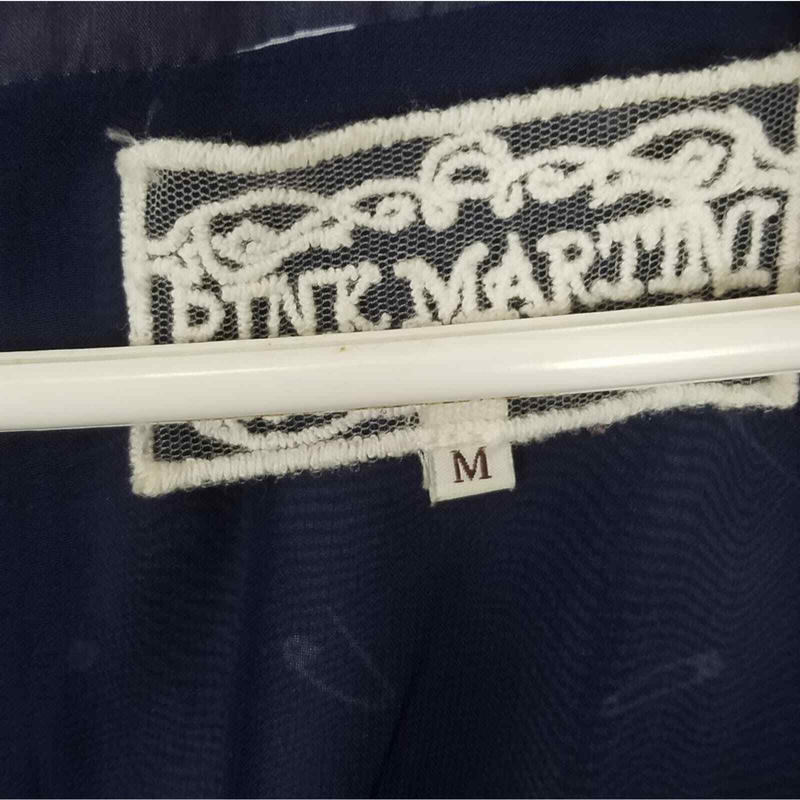 Pink martini blue safety pin pattern picadilly pinup style dress size medium