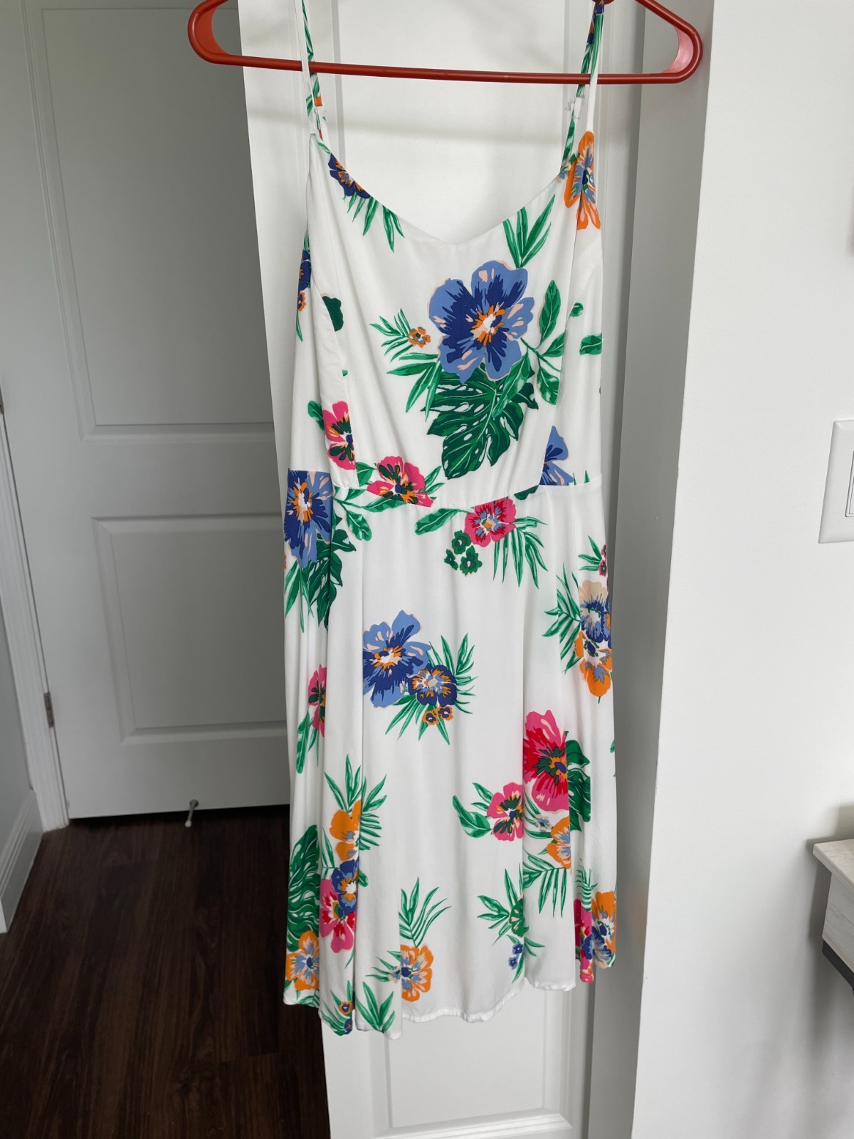 Green Pink Orange Blue White Floral Dress Size Large