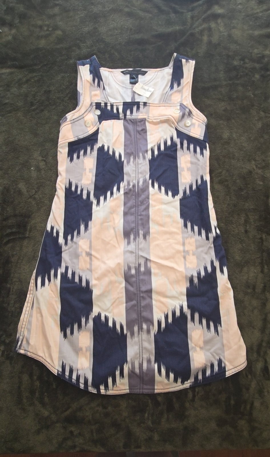 Marc by Marc Jacobs Eddie Ikat Shift Dress Size S NWT Navy Blush