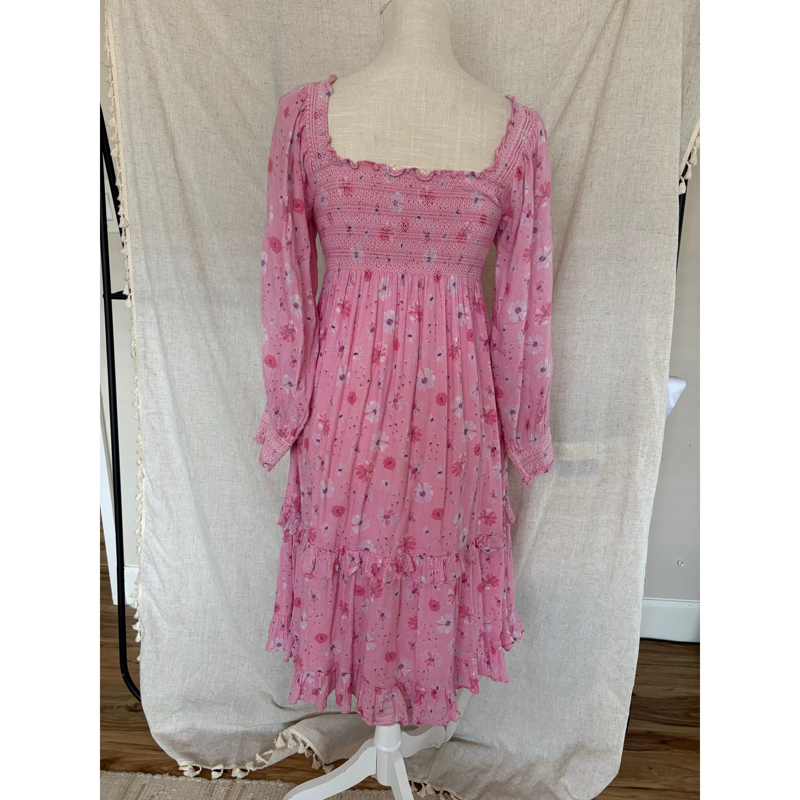 LoveShackFancy Miri Pink Coral Blaze Dress Size Small