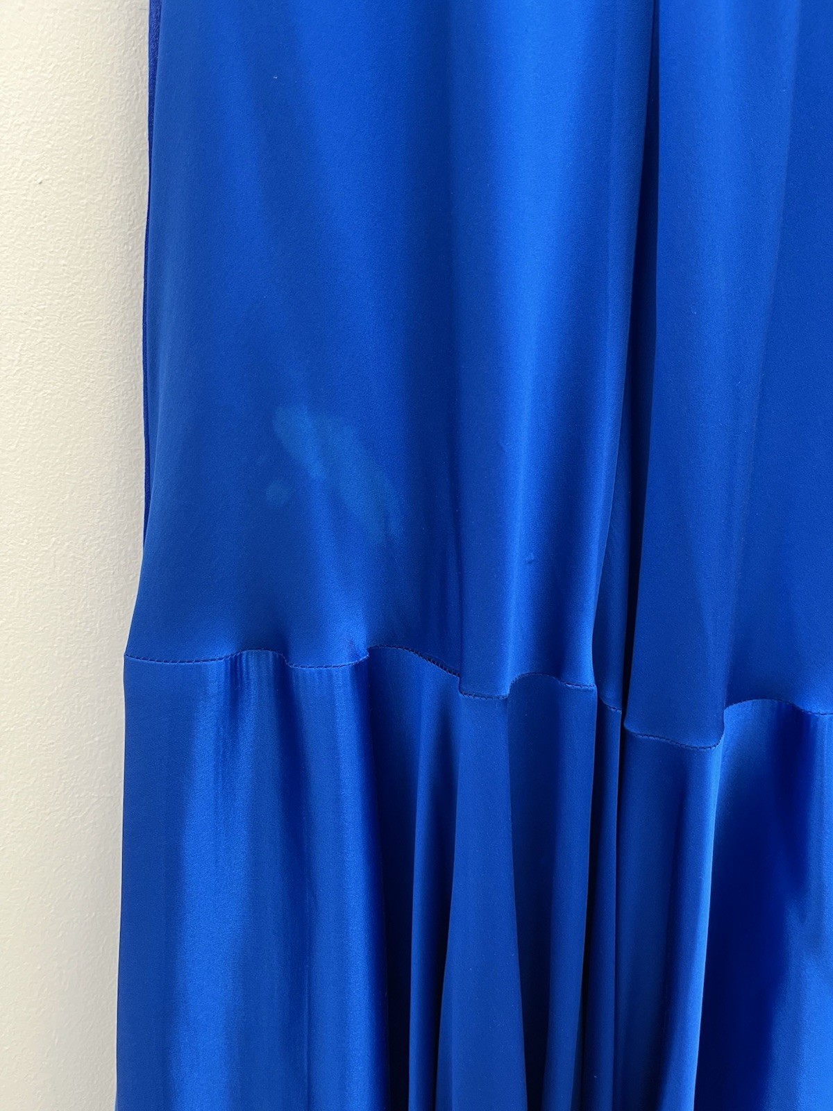 Cache Vintage Silk Maxi Gown In Blue Size 2