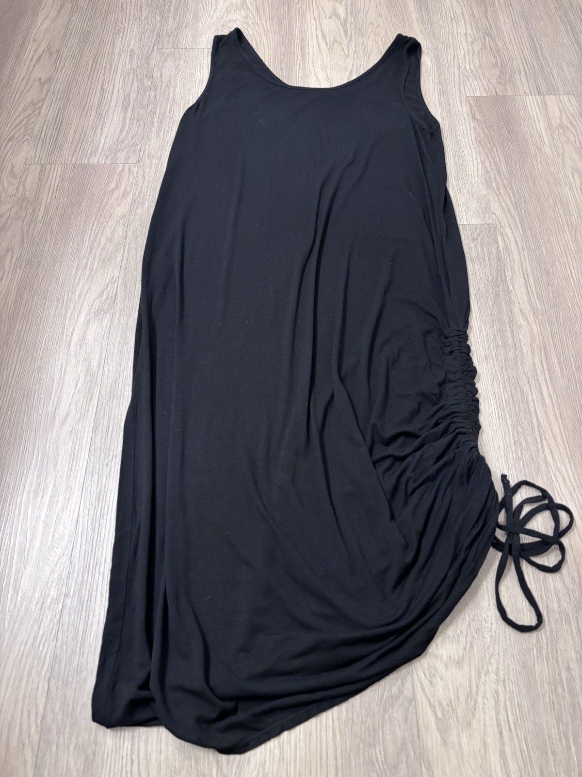 Green Envelope WomenBlack L Dress Rouching Flattering Sleeveless Versatile Comfy