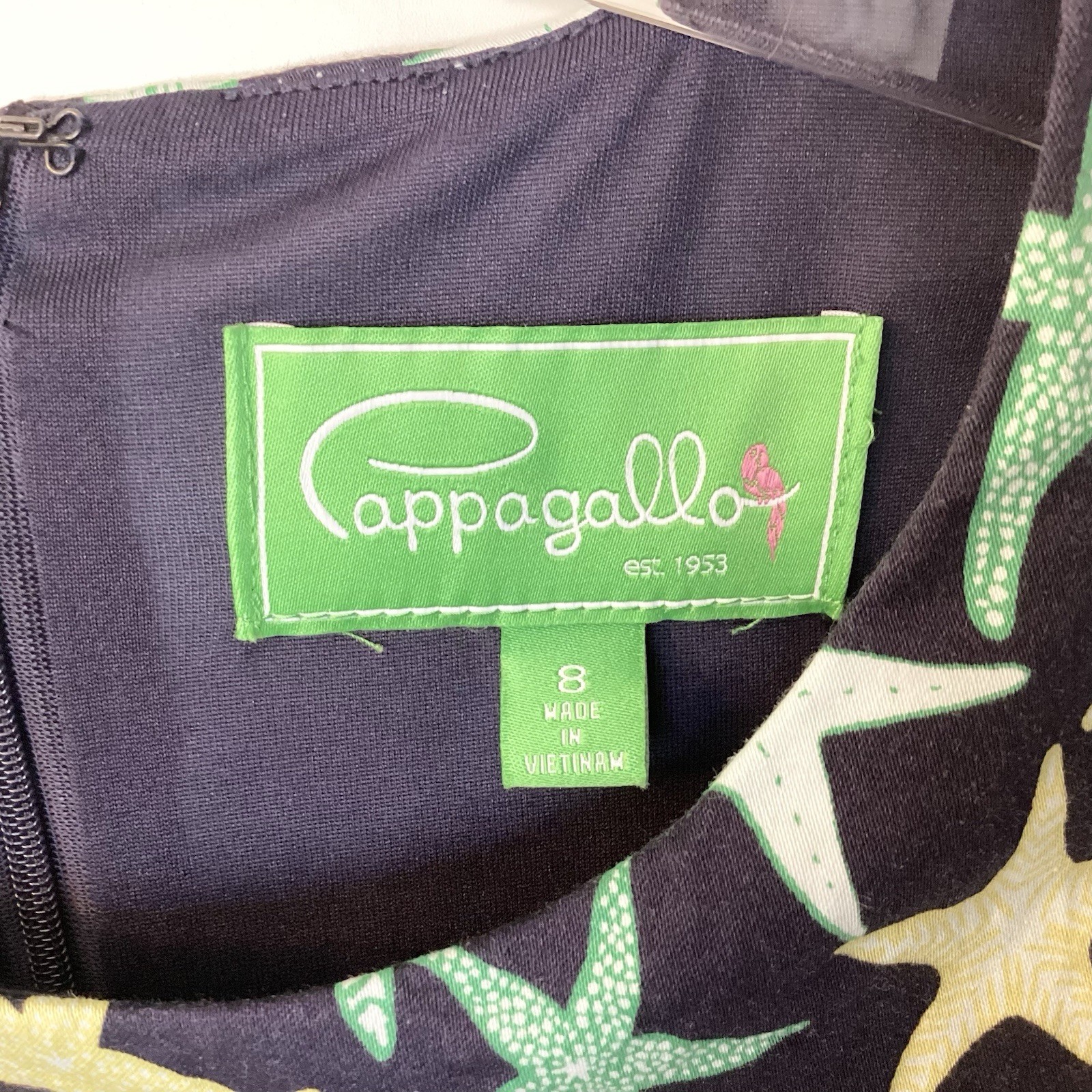 Pappagallo Sleeveless Starfish Print Sheath Dress – Navy – 8