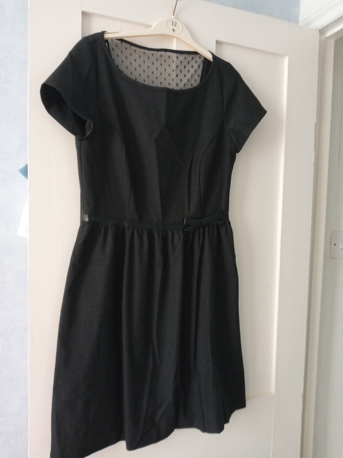 Ladies La Redoute Dark Grey/Black Lace Back Detail Dress Size 10 – Worn once