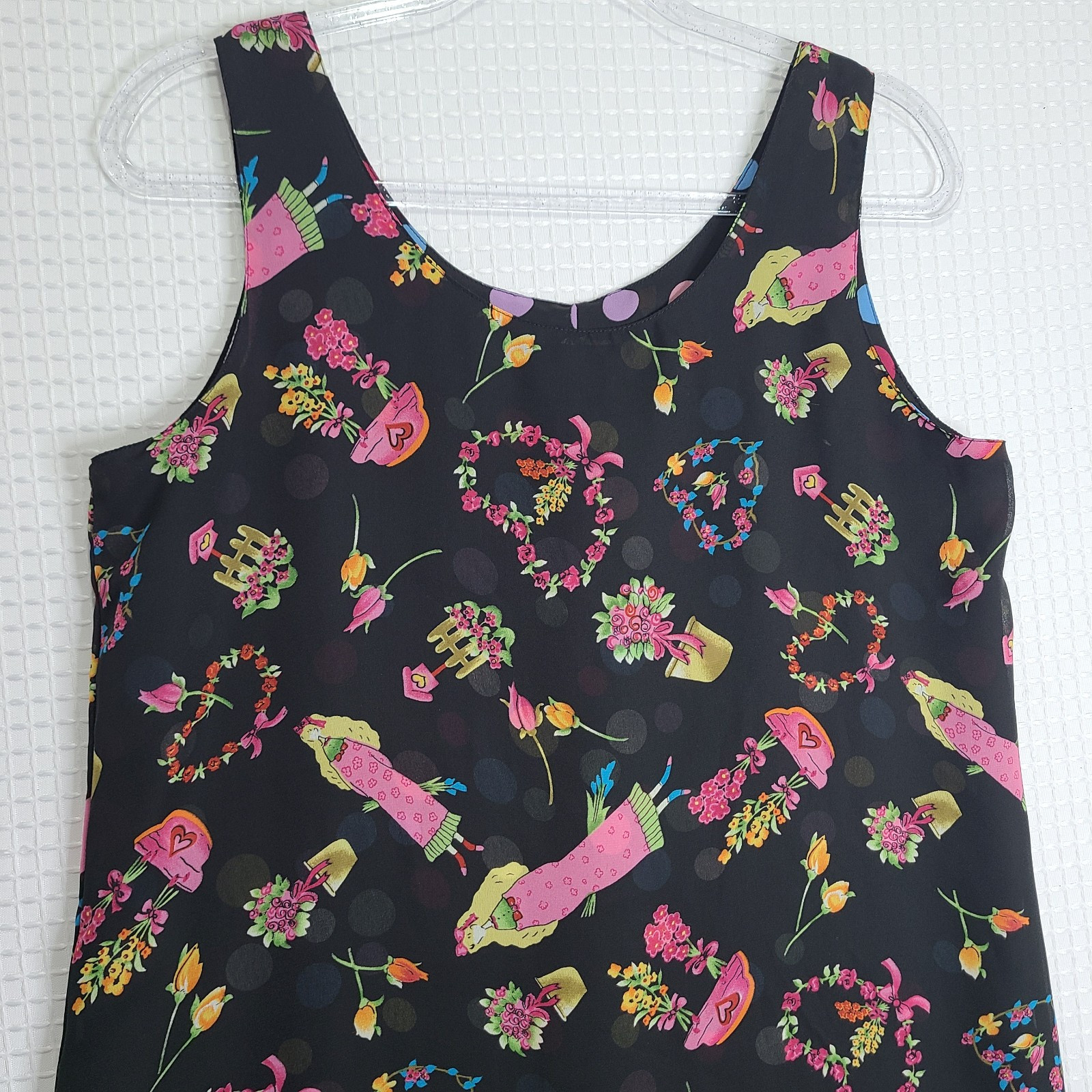 Whimsical Reversible Semi-Sheer Shift Dress Casual Lightweight Unbranded Est Med