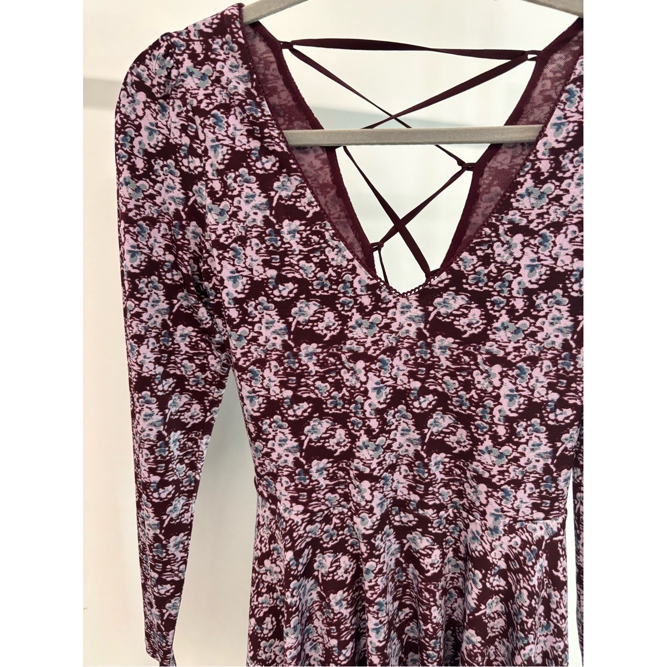 Kimchi Blue (Urban Outfitters) Long-Sleeve Floral Fit-and-Flare Dress