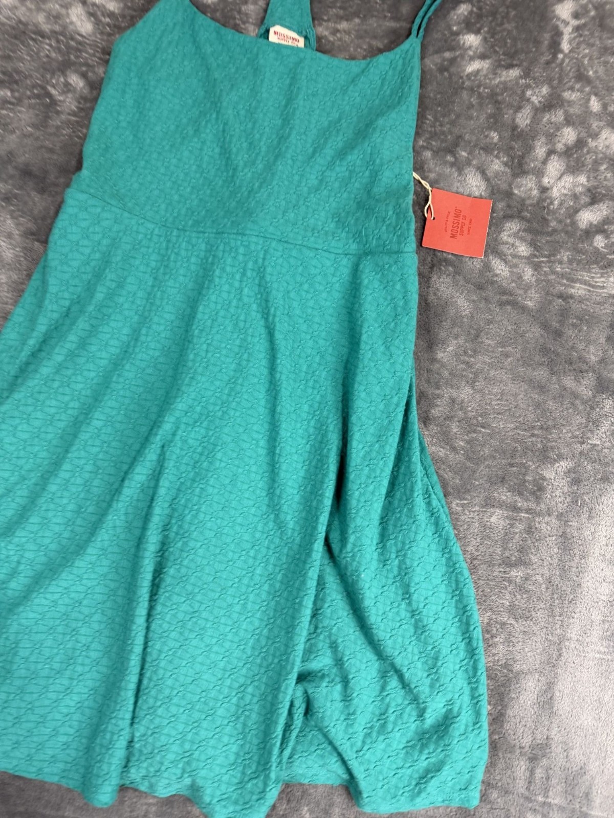 Mossimo Womens Teal Textured Sleeveless A-Line Dress M NWT