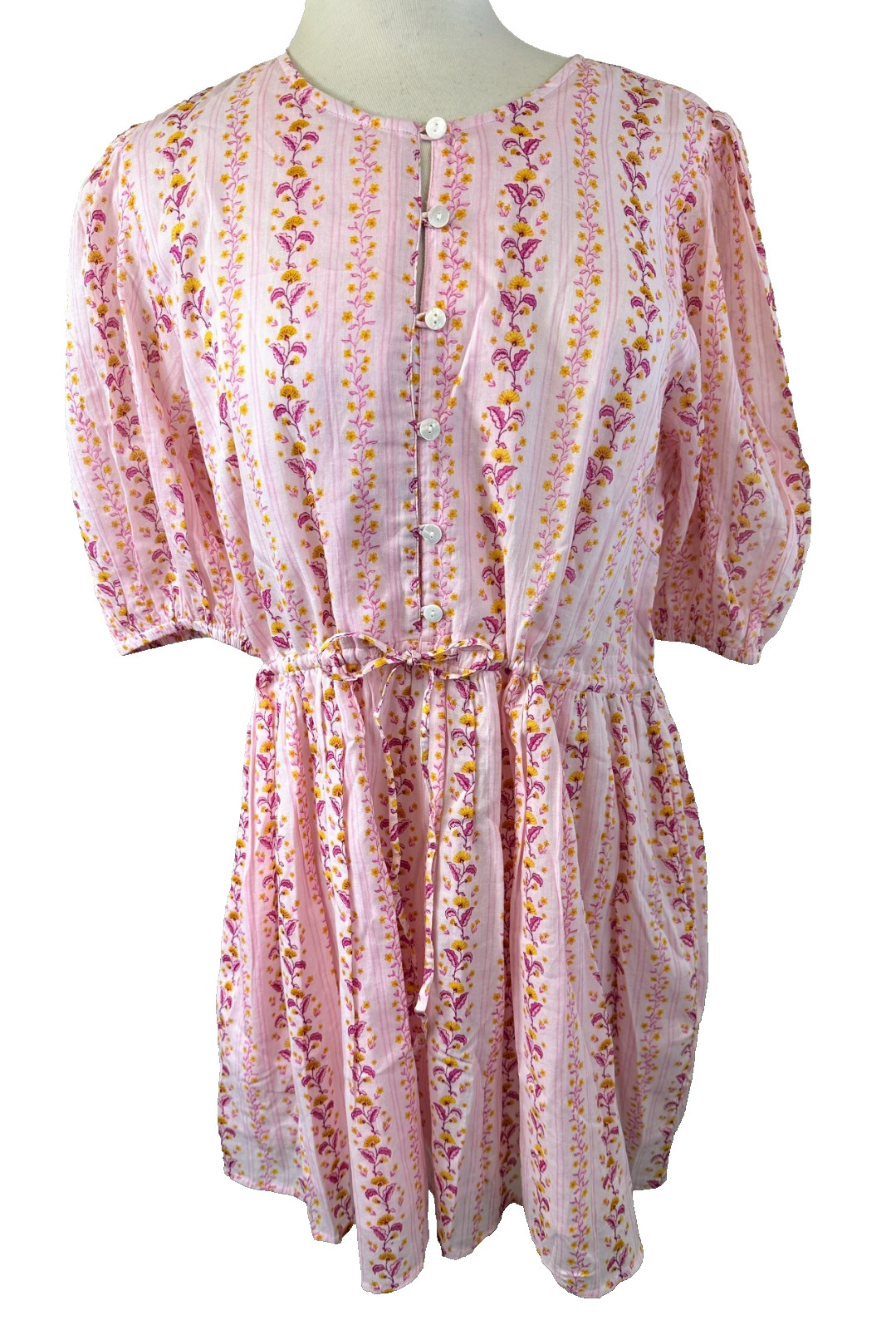 NWT Livro Sumerset Pink Floral Cotton Dress L