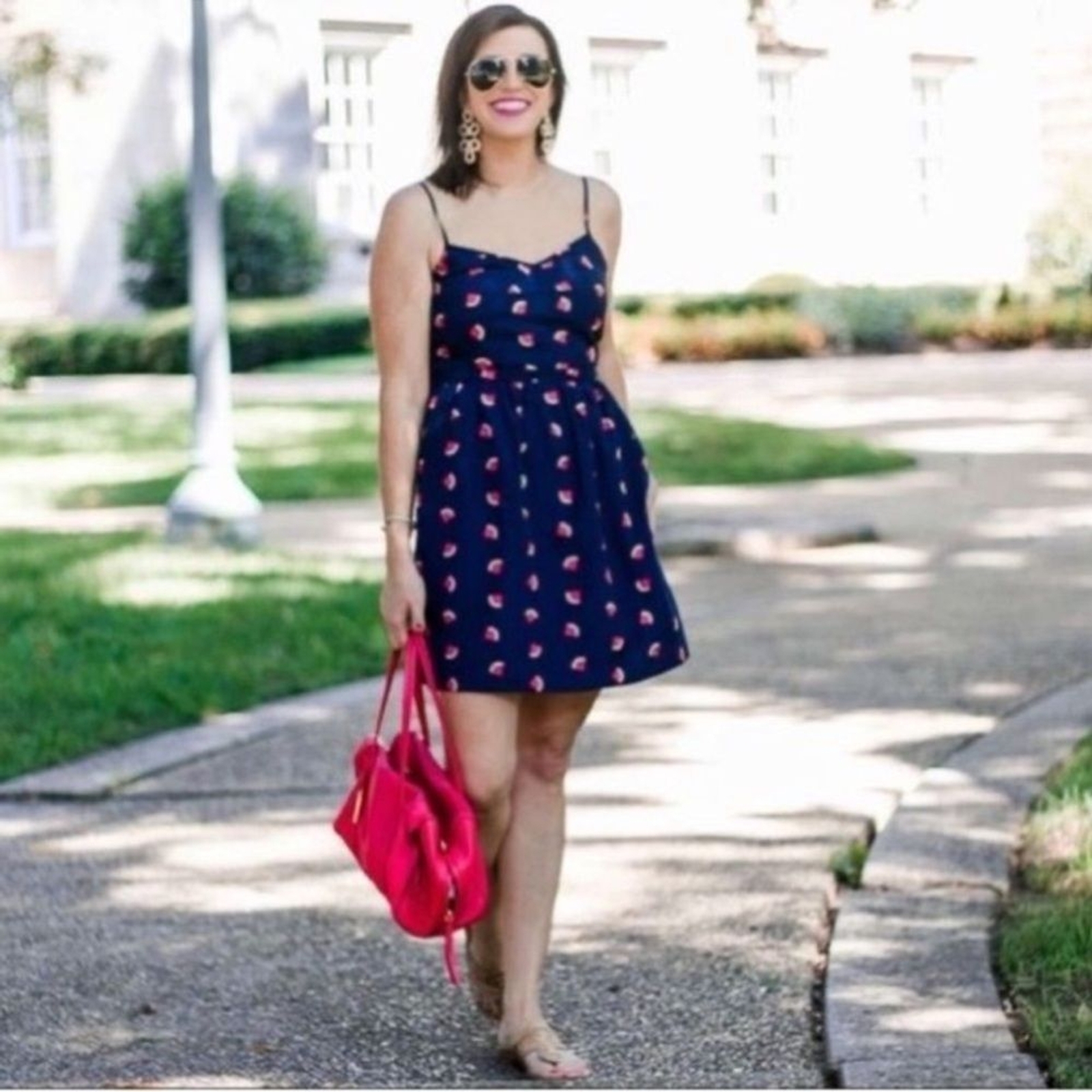 J.Crew Factory printed watermelon cami dress size 00 br br See picture for tear