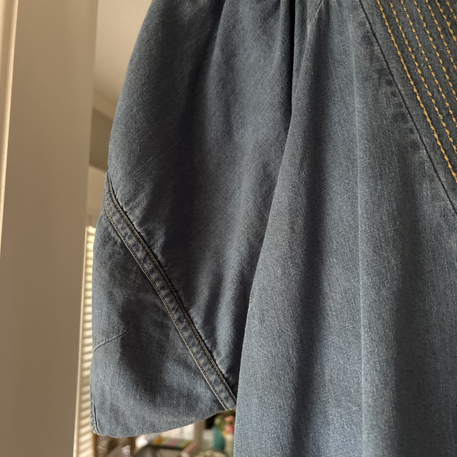 Womens Denim Dress Size large Coastal Boho Festival Resort