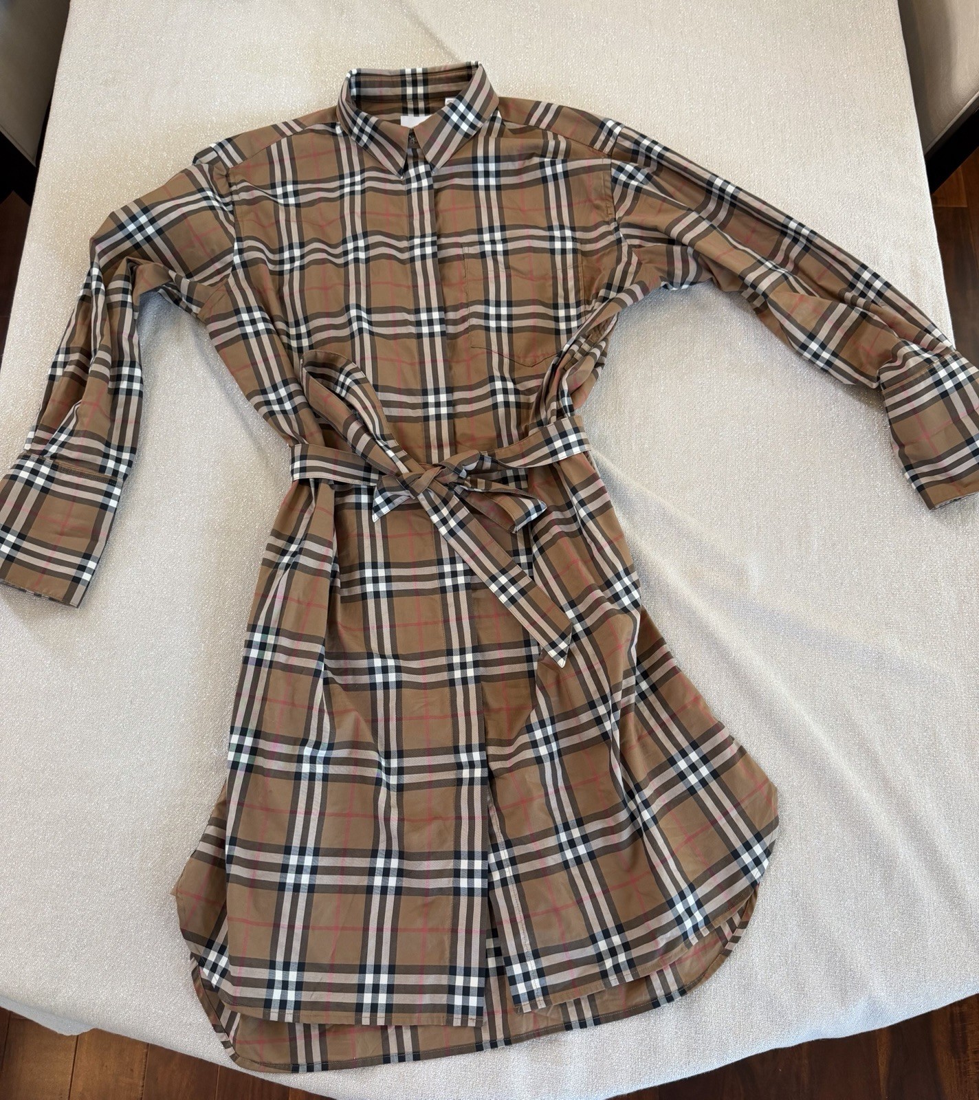 Burberry Women’s Dress Long Sleeve Size 12 US Authentic Classic Camel Color