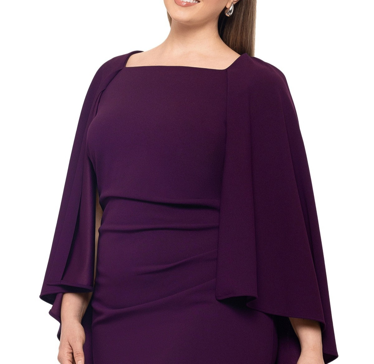 Betsy & Adam Plus Size Cape-Overlay Sheath Dress MSRP $249