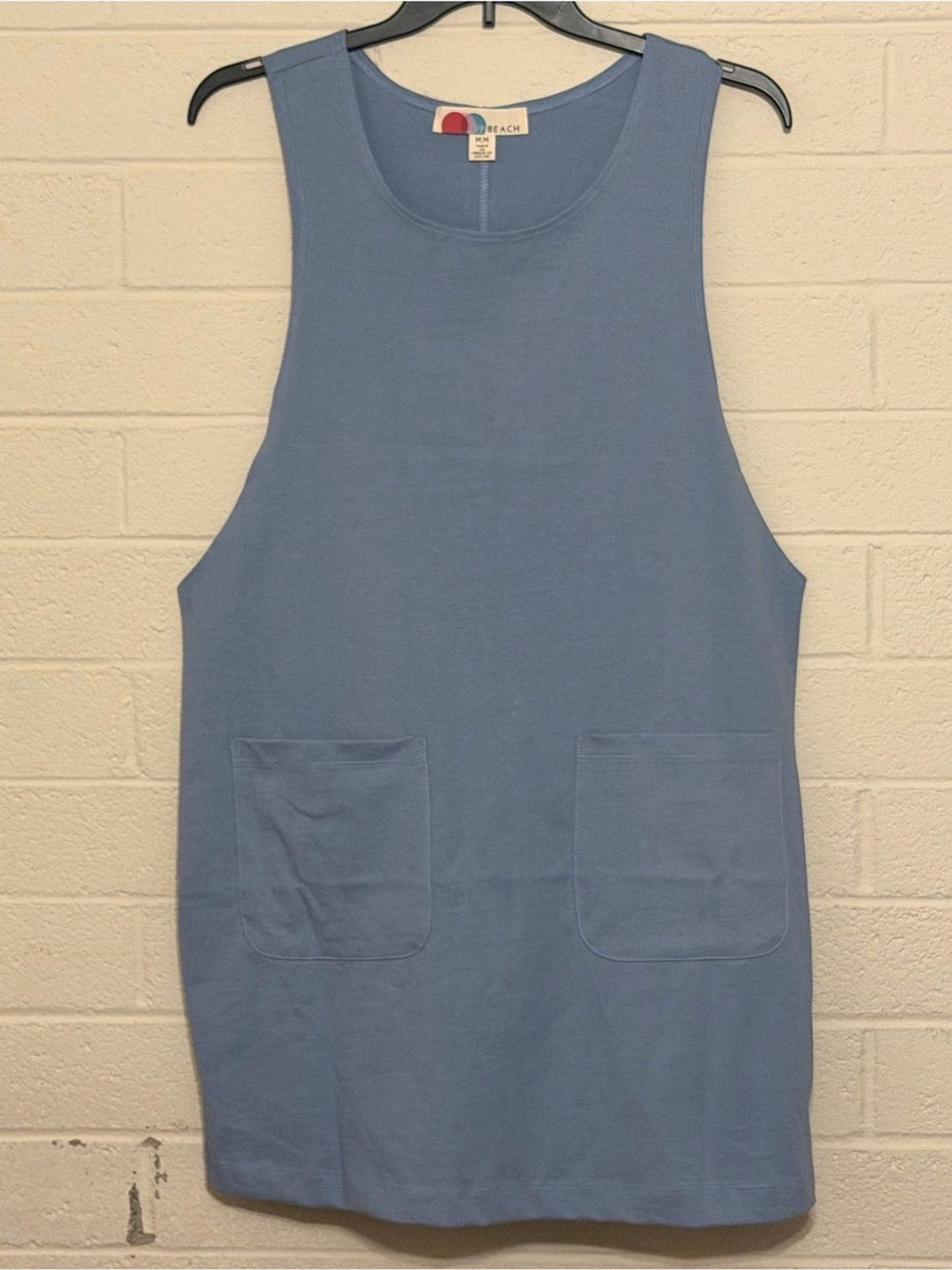 NWOT Free People Beach Sleeveless Knit Pocket Tunic Dress Blue – Size M