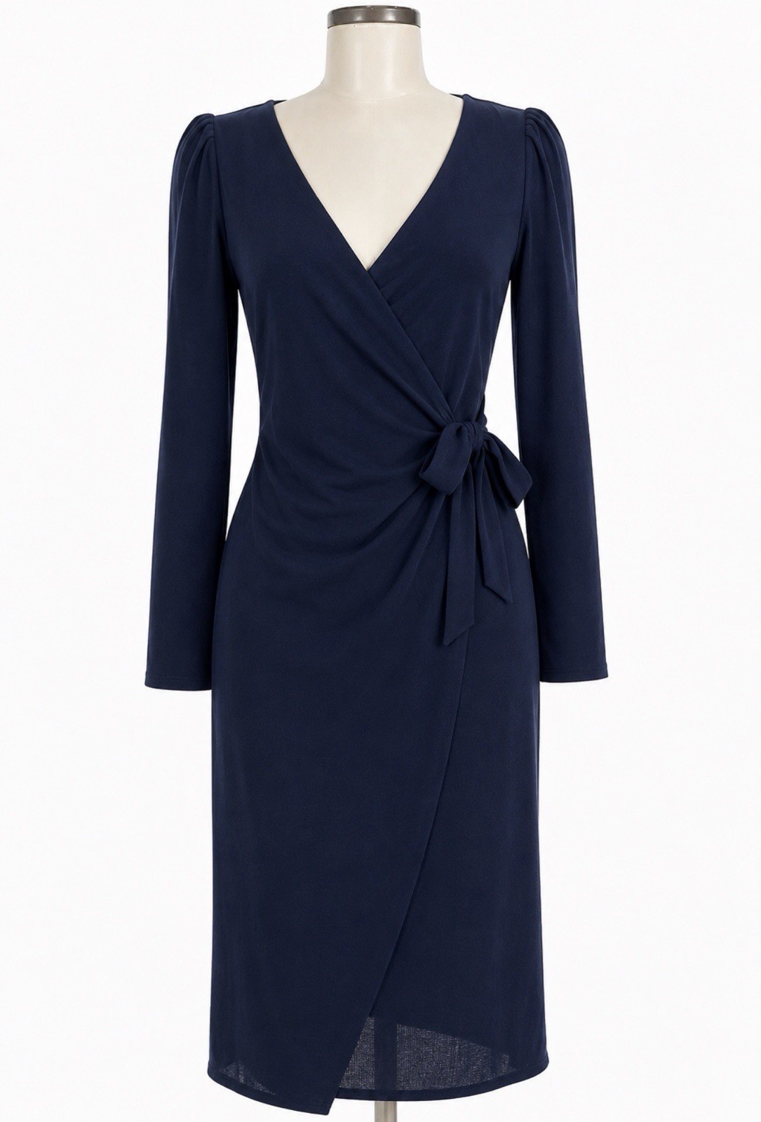 H&M Navy Blue Wrap Dress Women’s Small Long Sleeve