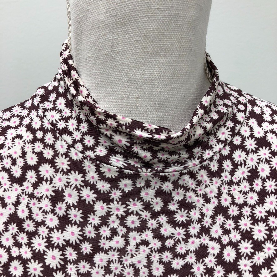 Samsoe Samsoe Fritta Dress Maxi Choco Aster Floral Micro Print Womens XS Retro