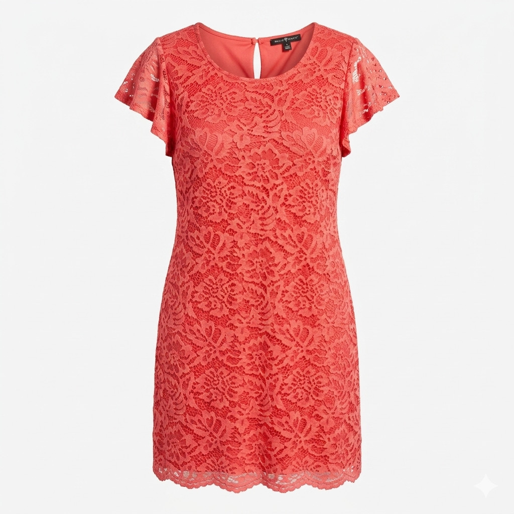 Tiana B NWT short sleeve Dress Coral Lace size 12