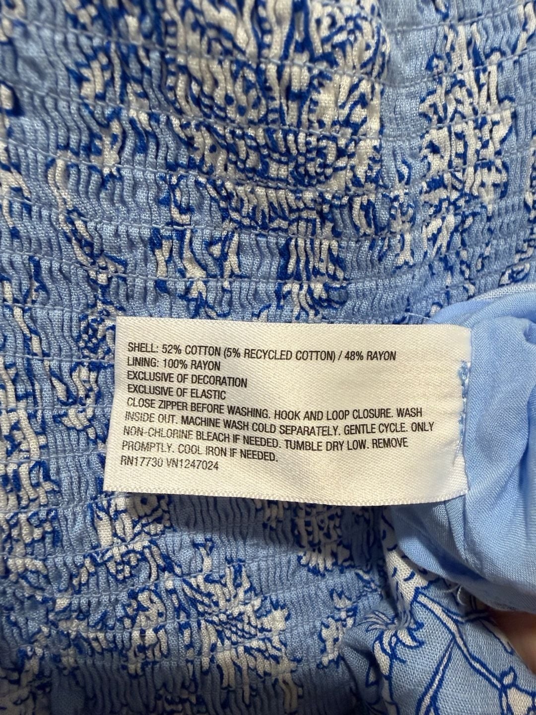 Roller Rabbit for Target Blue White Floral Print Midi Dress Size S