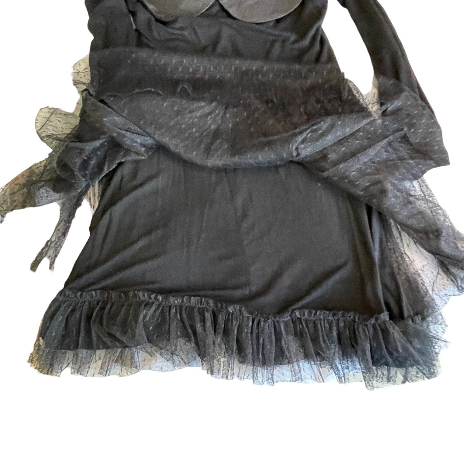 LIZ LISA Jersey Black Dress Collared Lace Layered Skirt Street Wear