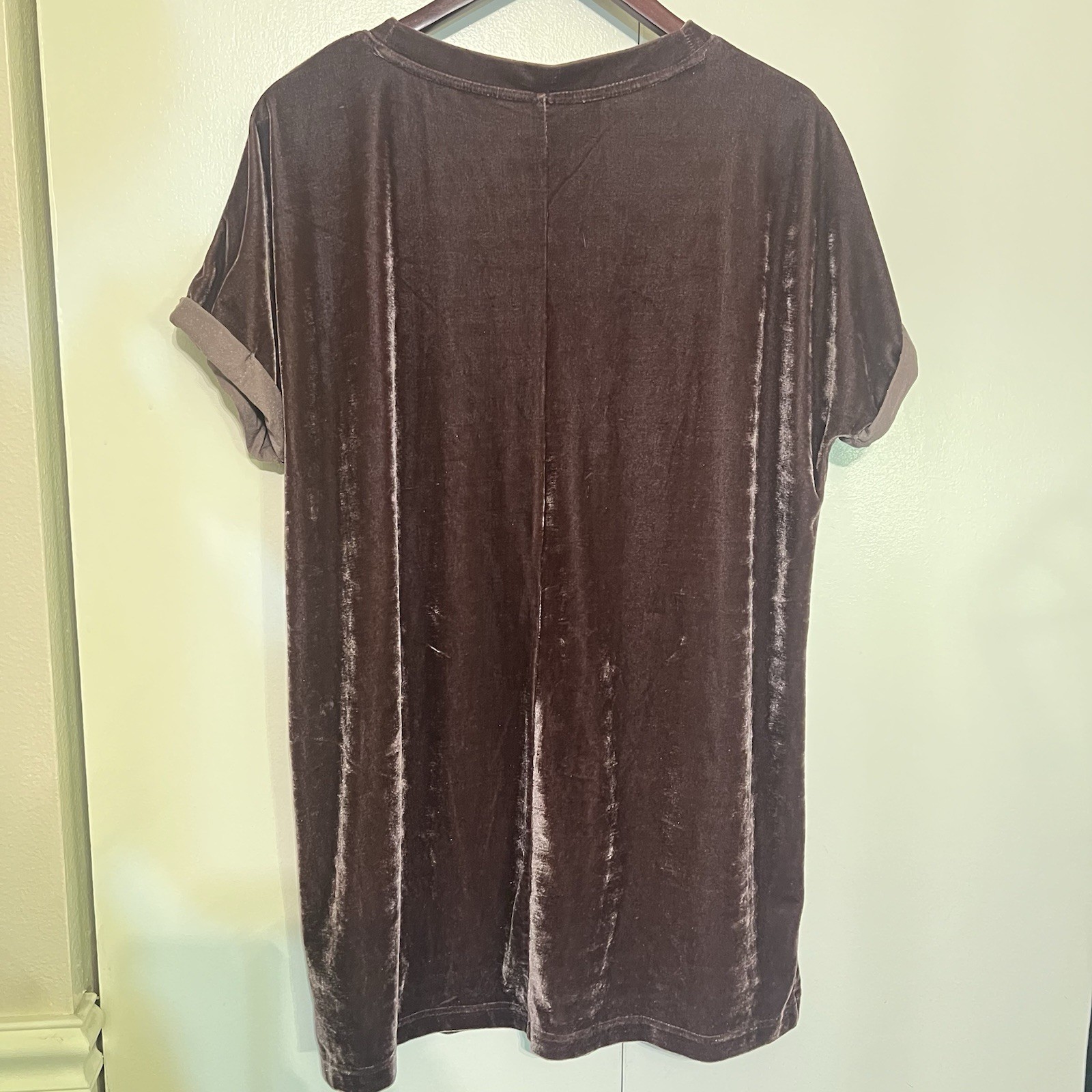 Wishlist Velour Velvet Mauve Cuffed Sleeve Oversized Mini Dress Size S/M