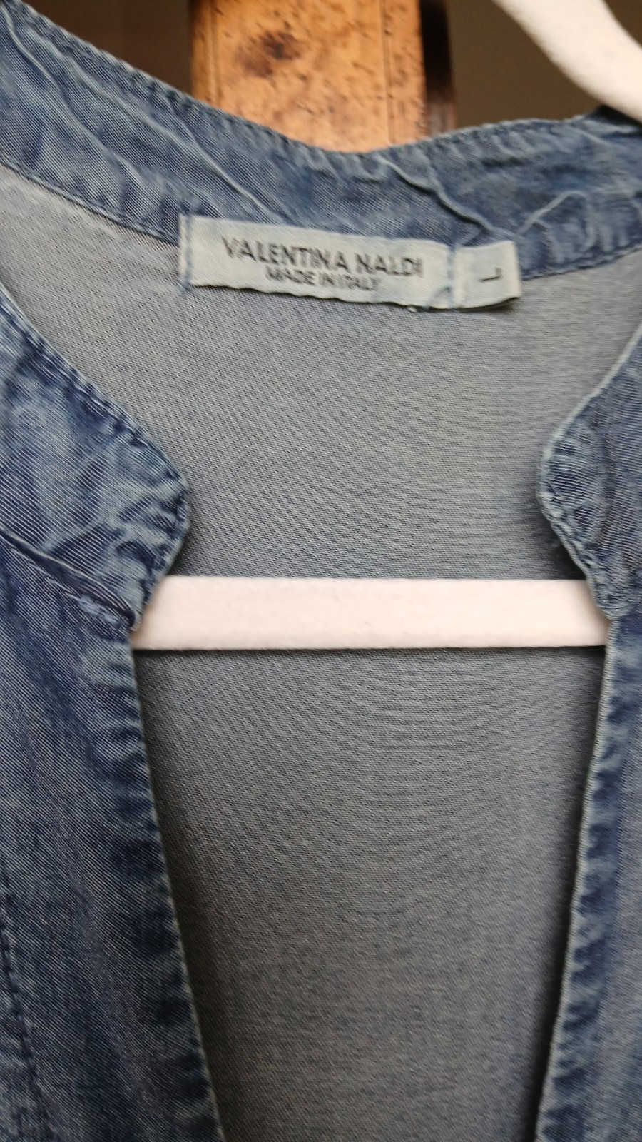 Valentina Naldi Dress. Large, Blue, Chambray. Made In Italy