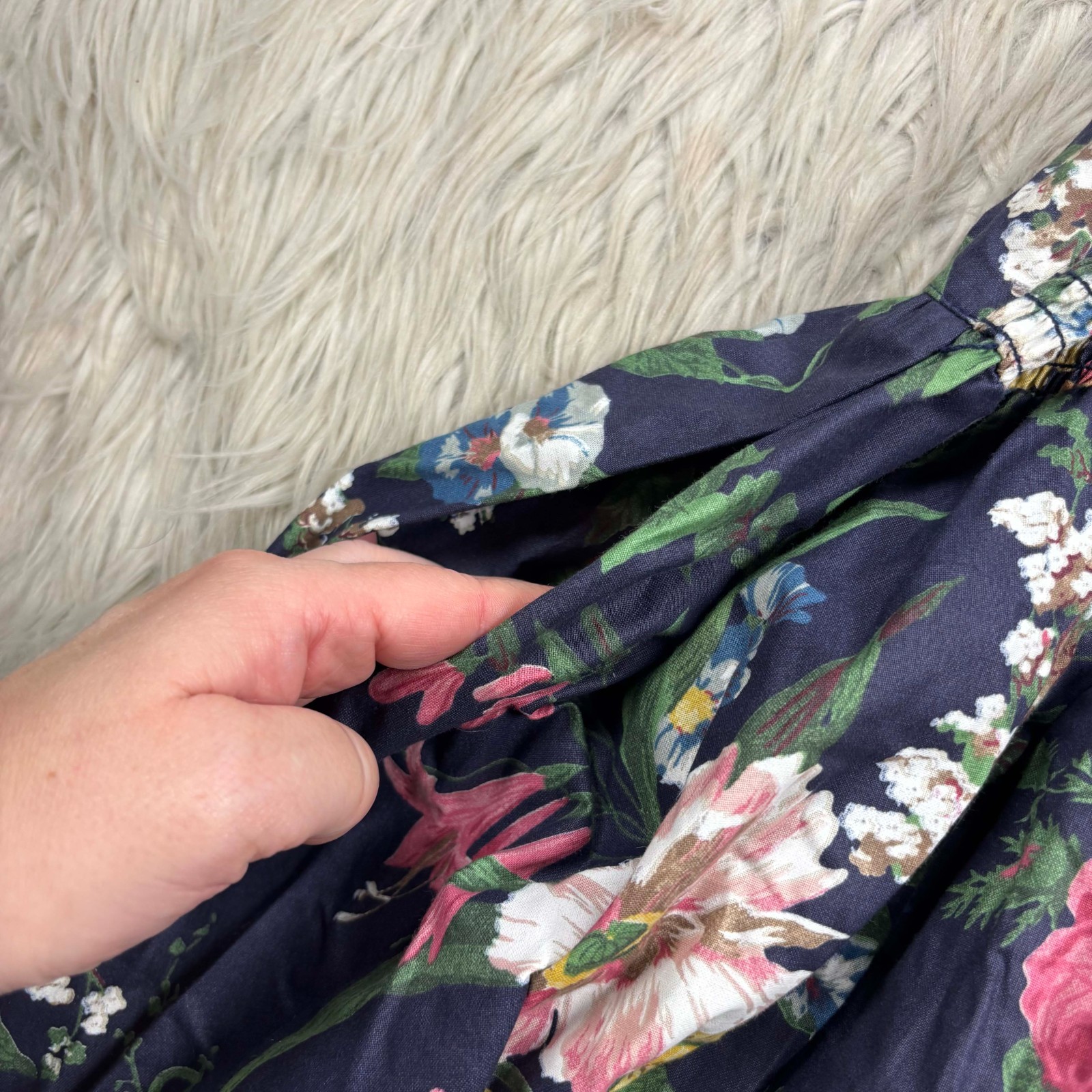 Vinateg 80’s Karin Stevens 4 Floral Sweetheart Off Shoulder Tea Length Dress